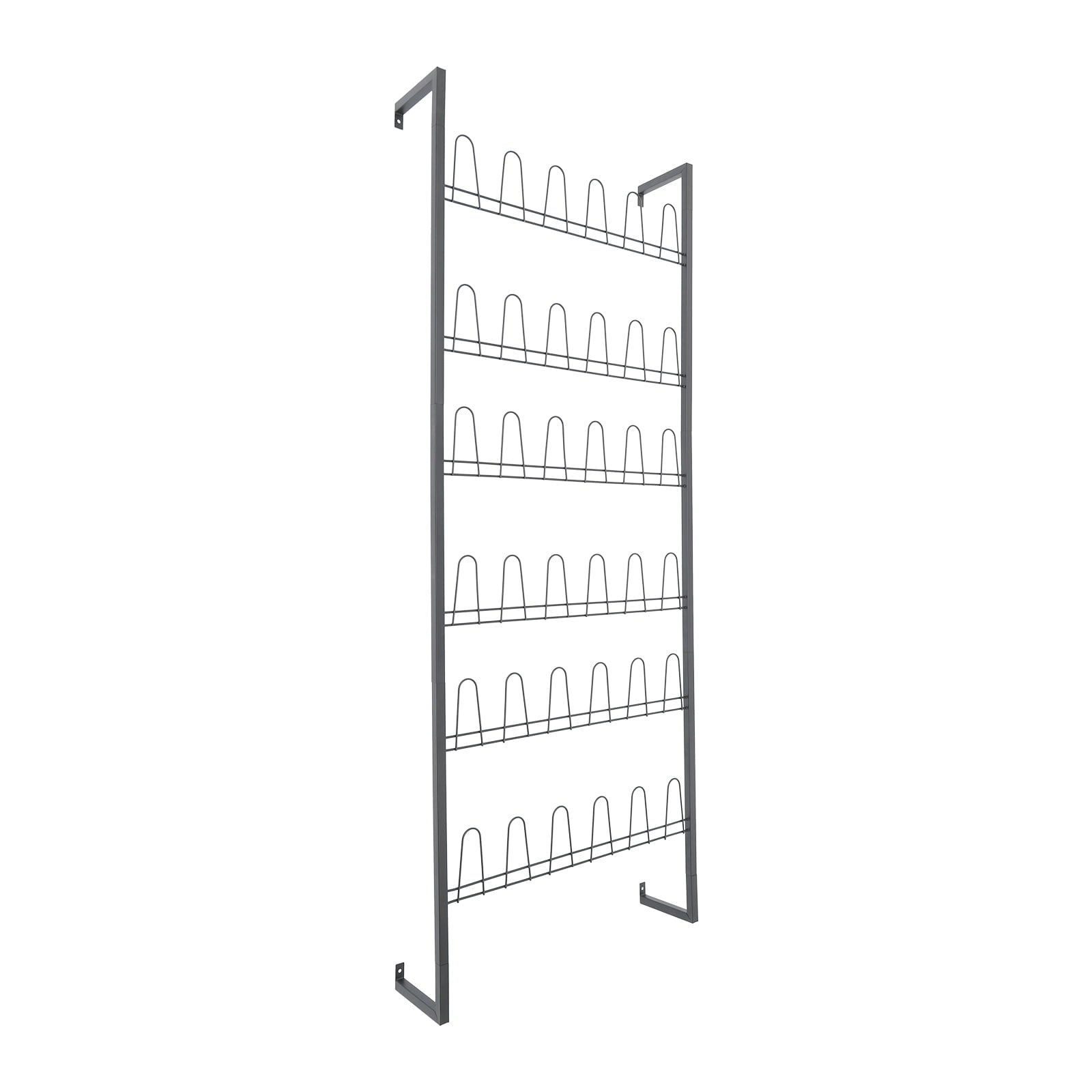 6 Tiers Metal Shoe Organizer, Wall Mounted Shoe Rack, Metal Hanging Shoe Rack White