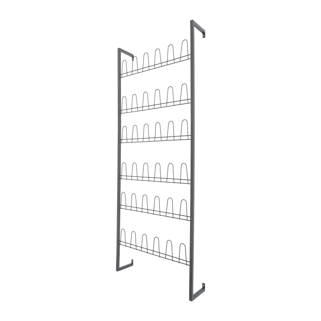 6 Tiers Metal Shoe Organizer, Wall Mounted Shoe Rack, Metal Hanging Shoe Rack White