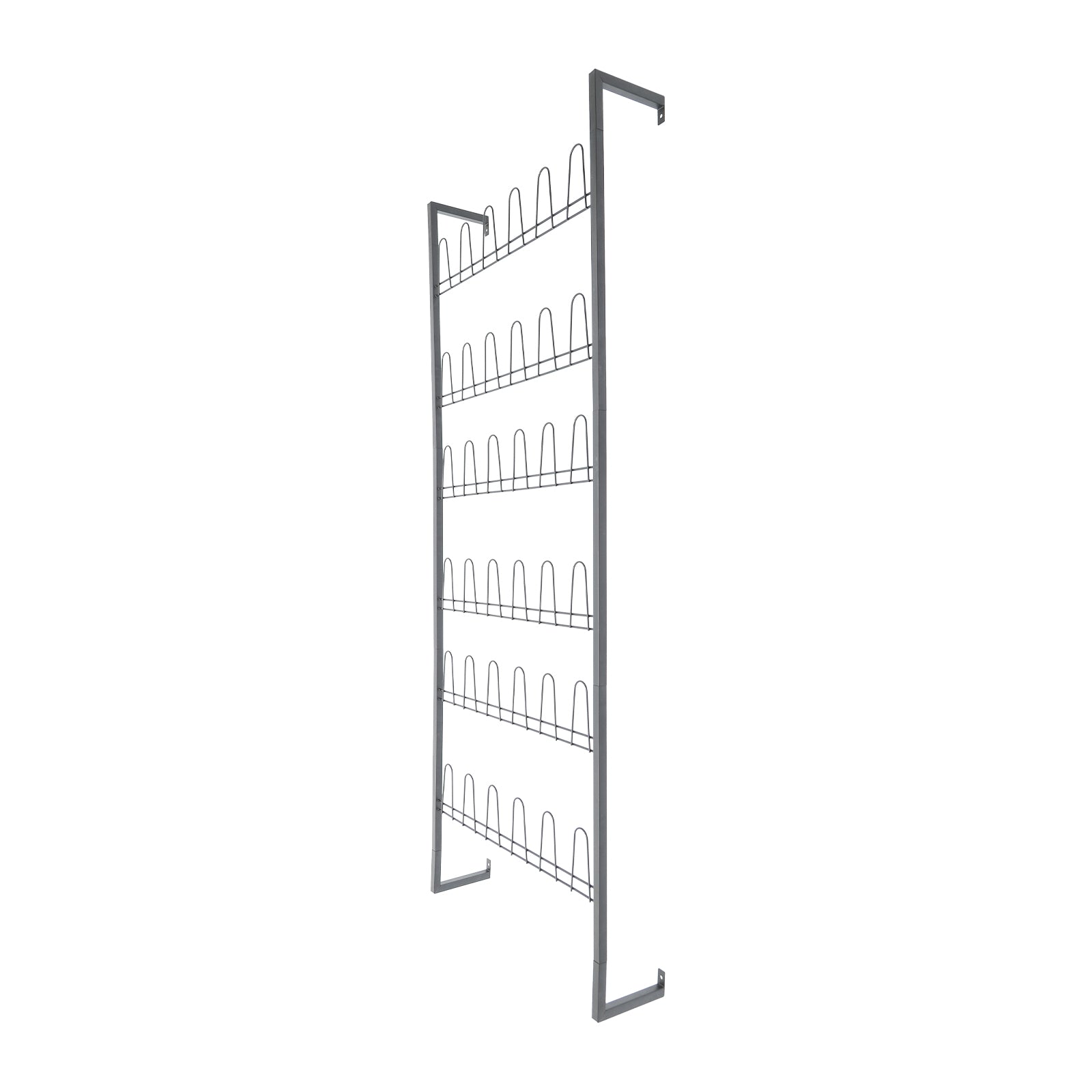 6 Tiers Metal Shoe Organizer, Wall Mounted Shoe Rack, Metal Hanging Shoe Rack White