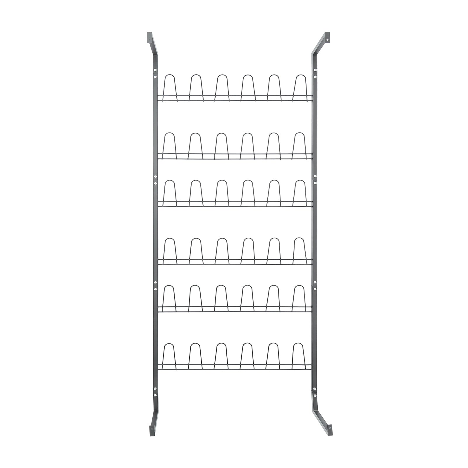6 Tiers Metal Shoe Organizer, Wall Mounted Shoe Rack, Metal Hanging Shoe Rack White