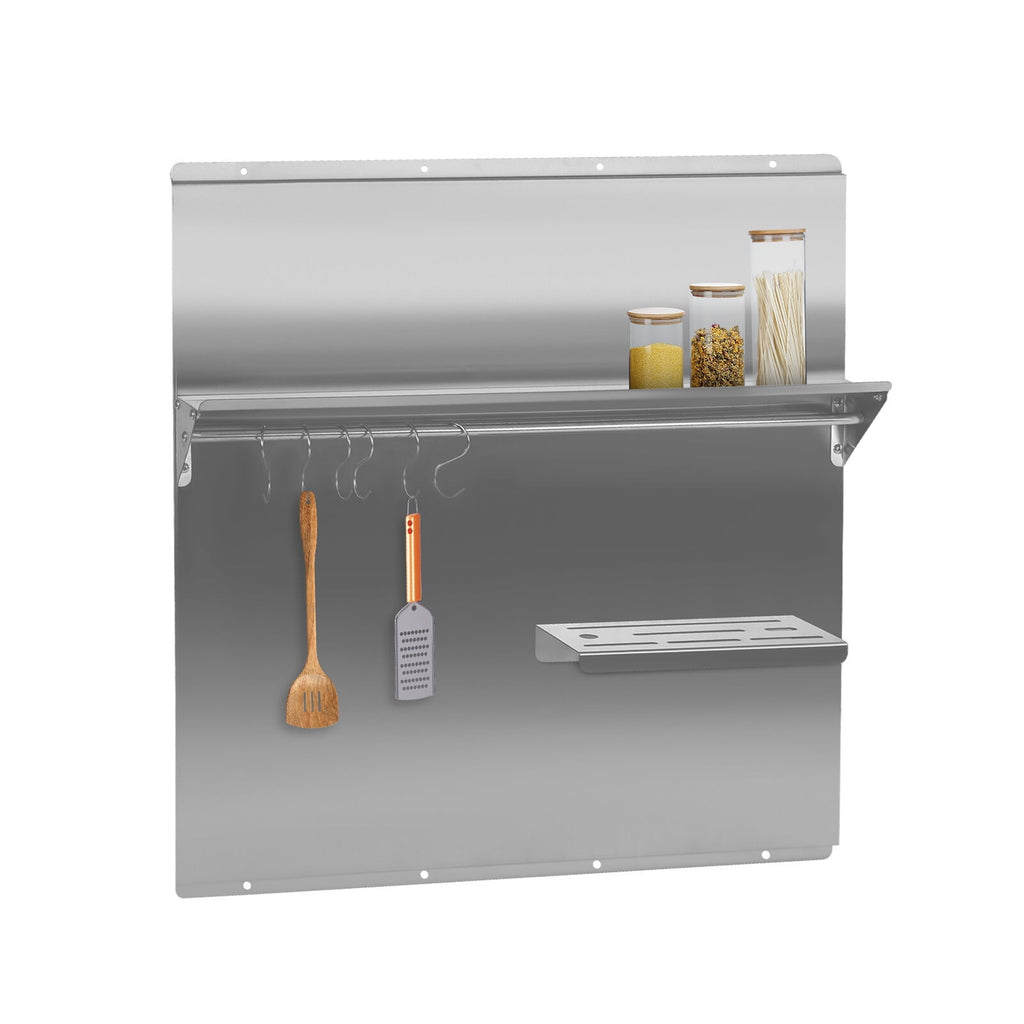 30x30.7" Backsplash Stainless Steel Kitchen Range Hood Wall Tile Shield w/Hooks