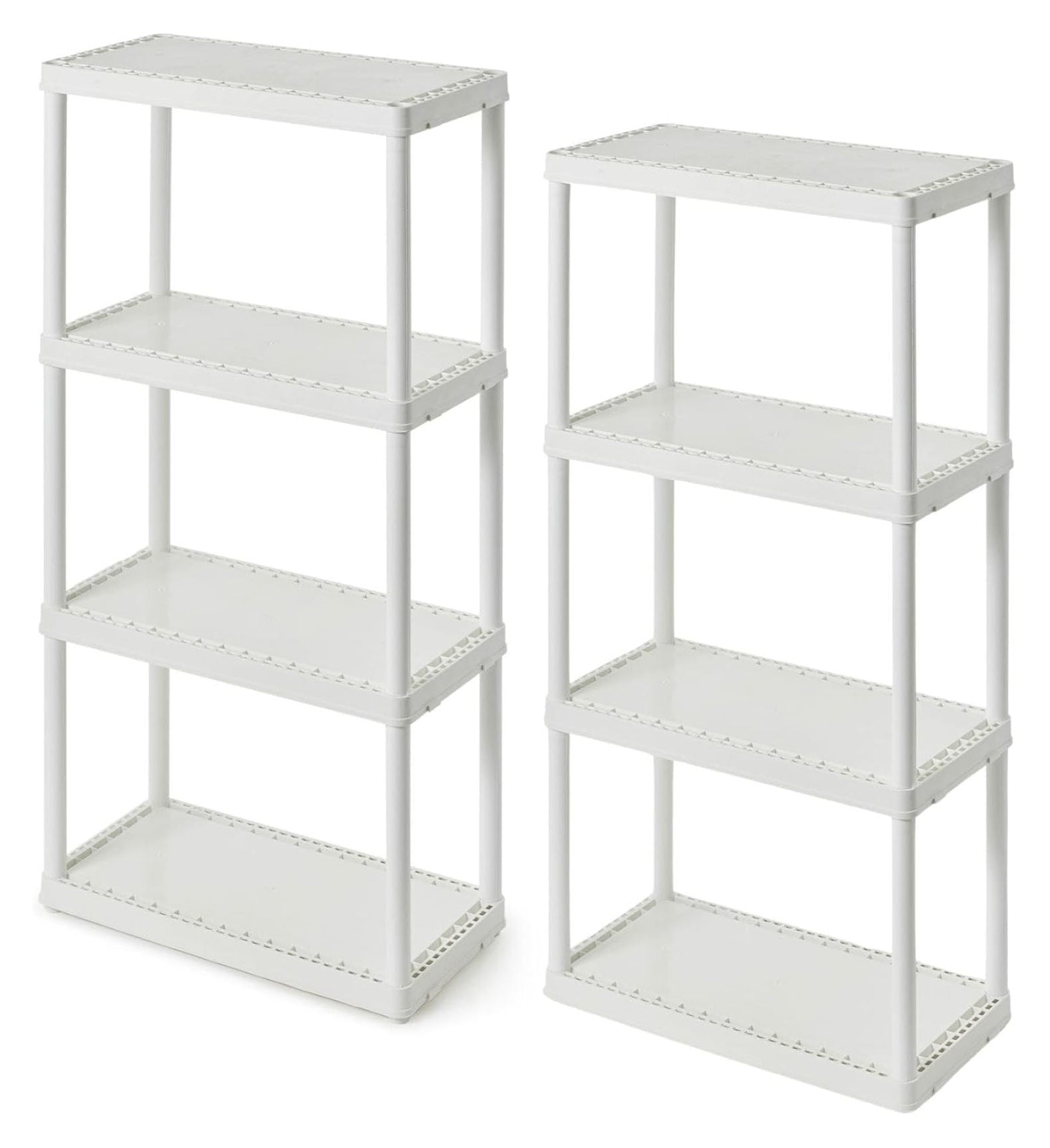3 Shelf Knect-A-Shelf Ventilated Light Duty Storage Unit Organizer System for Home, Garage, Basement, and Laundry, White
