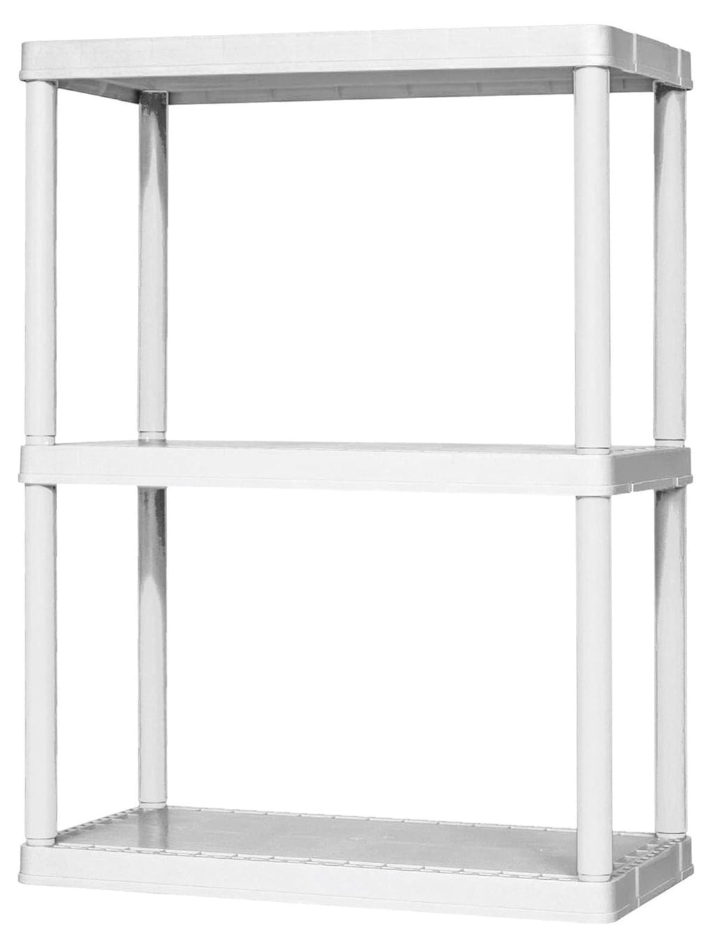 3 Shelf Knect-A-Shelf Ventilated Light Duty Storage Unit Organizer System for Home, Garage, Basement, and Laundry, White