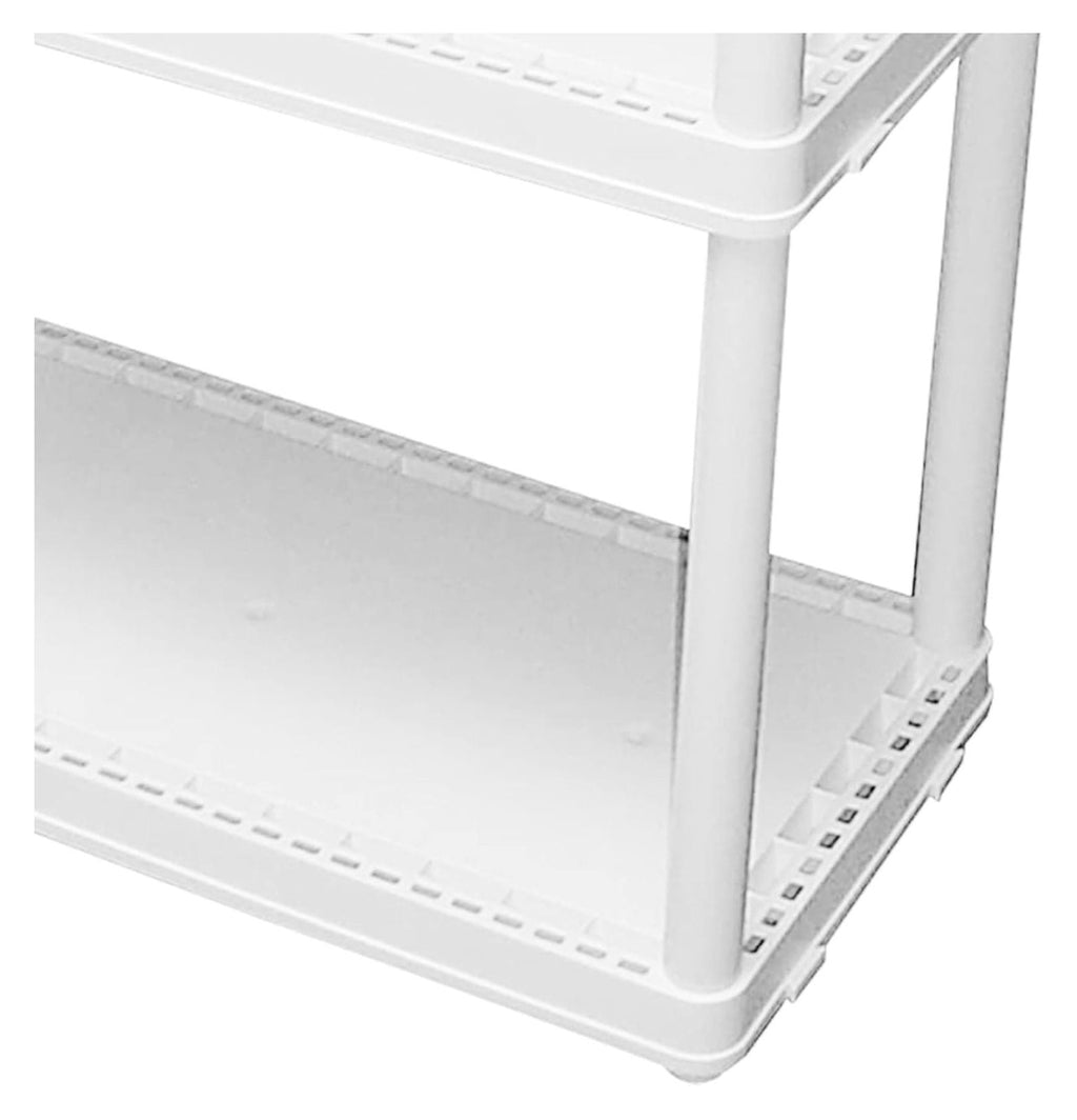 3 Shelf Knect-A-Shelf Ventilated Light Duty Storage Unit Organizer System for Home, Garage, Basement, and Laundry, White