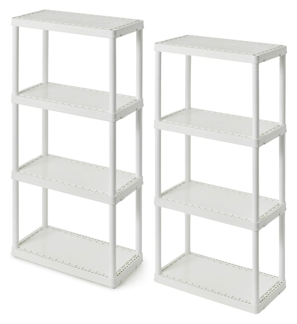 3 Shelf Knect-A-Shelf Ventilated Light Duty Storage Unit Organizer System for Home, Garage, Basement, and Laundry, White