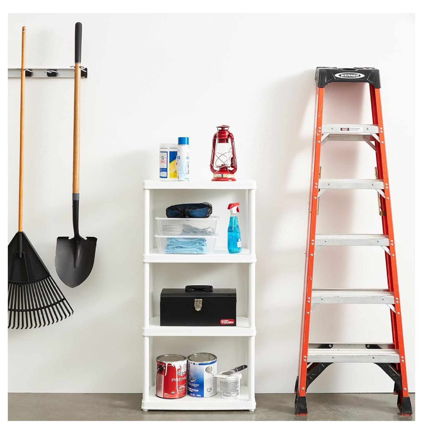 3 Shelf Knect-A-Shelf Ventilated Light Duty Storage Unit Organizer System for Home, Garage, Basement, and Laundry, White