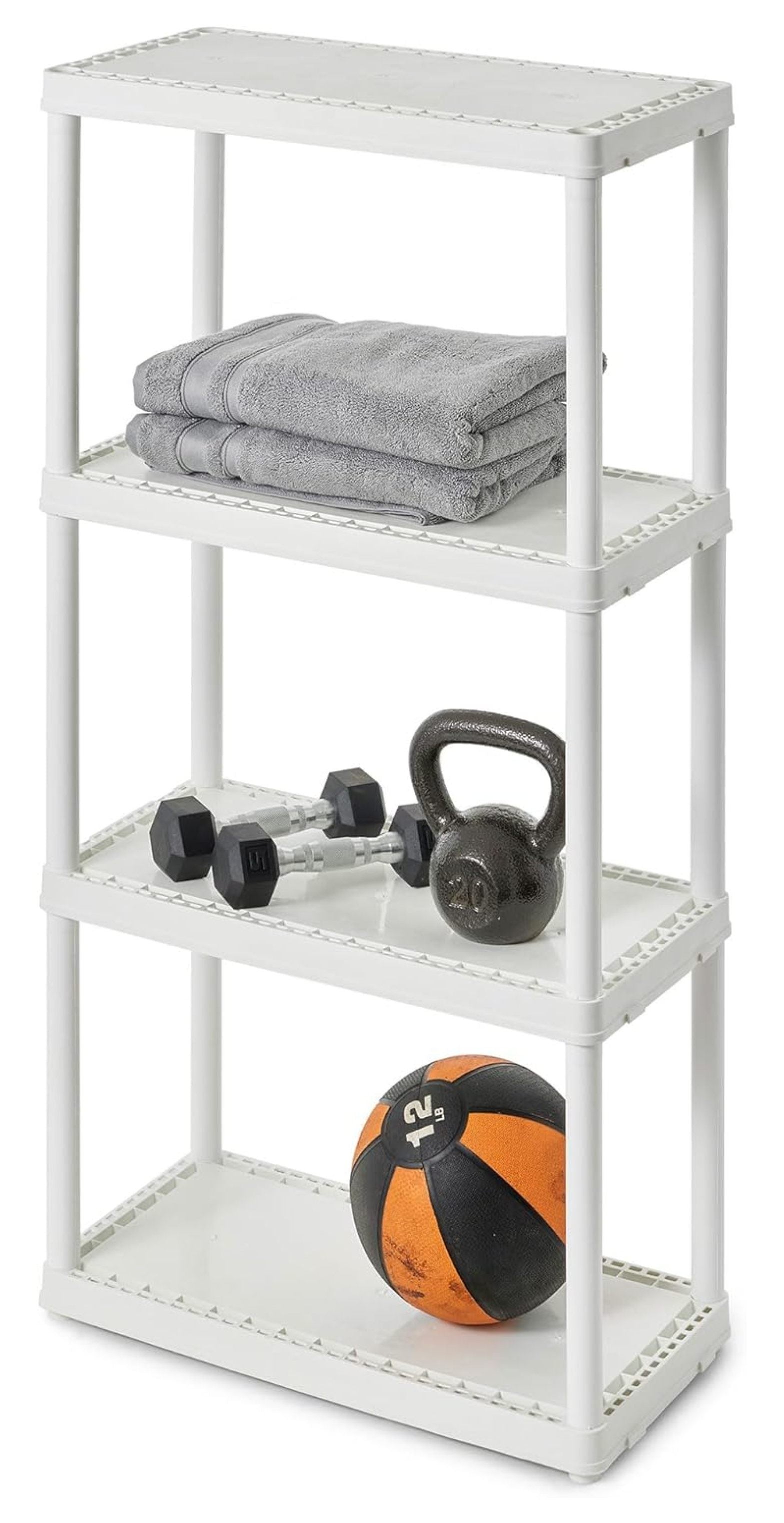 3 Shelf Knect-A-Shelf Ventilated Light Duty Storage Unit Organizer System for Home, Garage, Basement, and Laundry, White