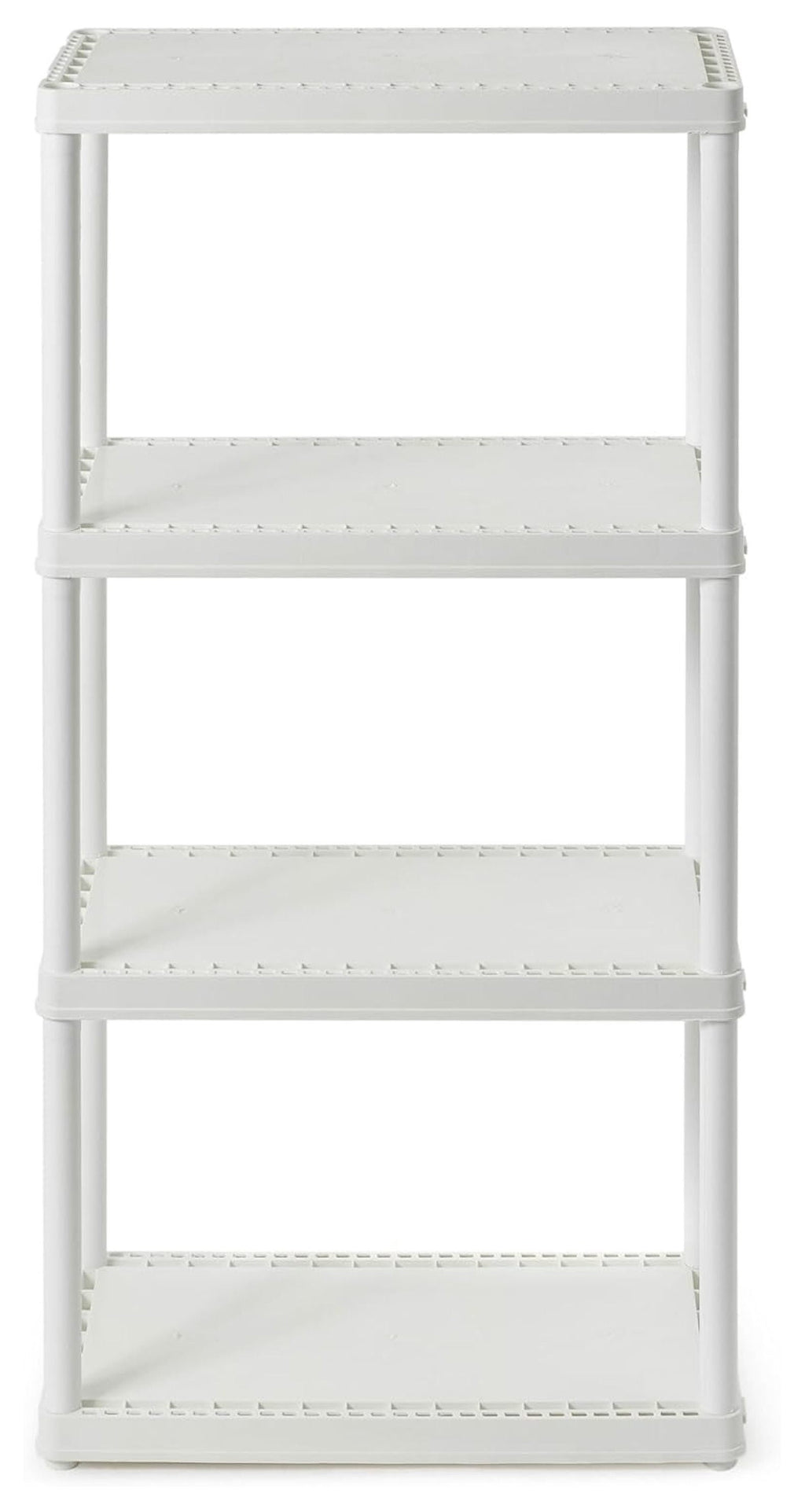 3 Shelf Knect-A-Shelf Ventilated Light Duty Storage Unit Organizer System for Home, Garage, Basement, and Laundry, White