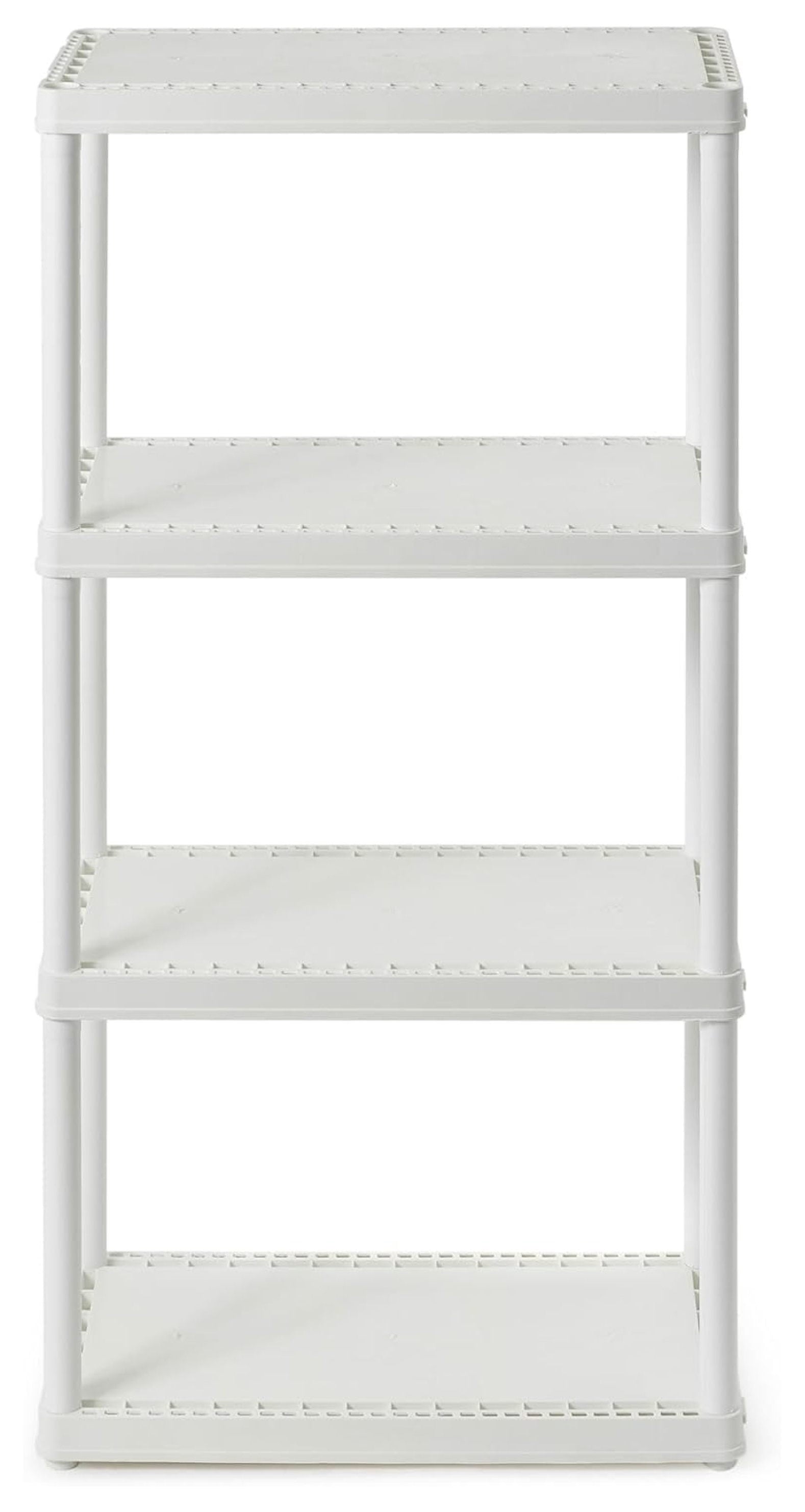 3 Shelf Knect-A-Shelf Ventilated Light Duty Storage Unit Organizer System for Home, Garage, Basement, and Laundry, White