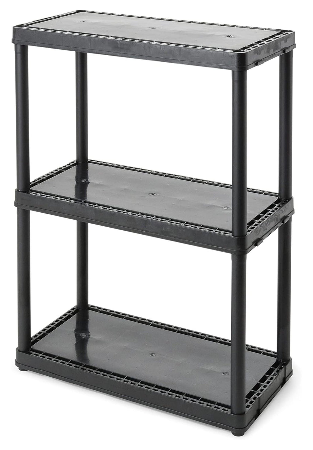 3 Shelf Knect-A-Shelf Ventilated Light Duty Storage Unit Organizer System for Home, Garage, Basement, and Laundry, White
