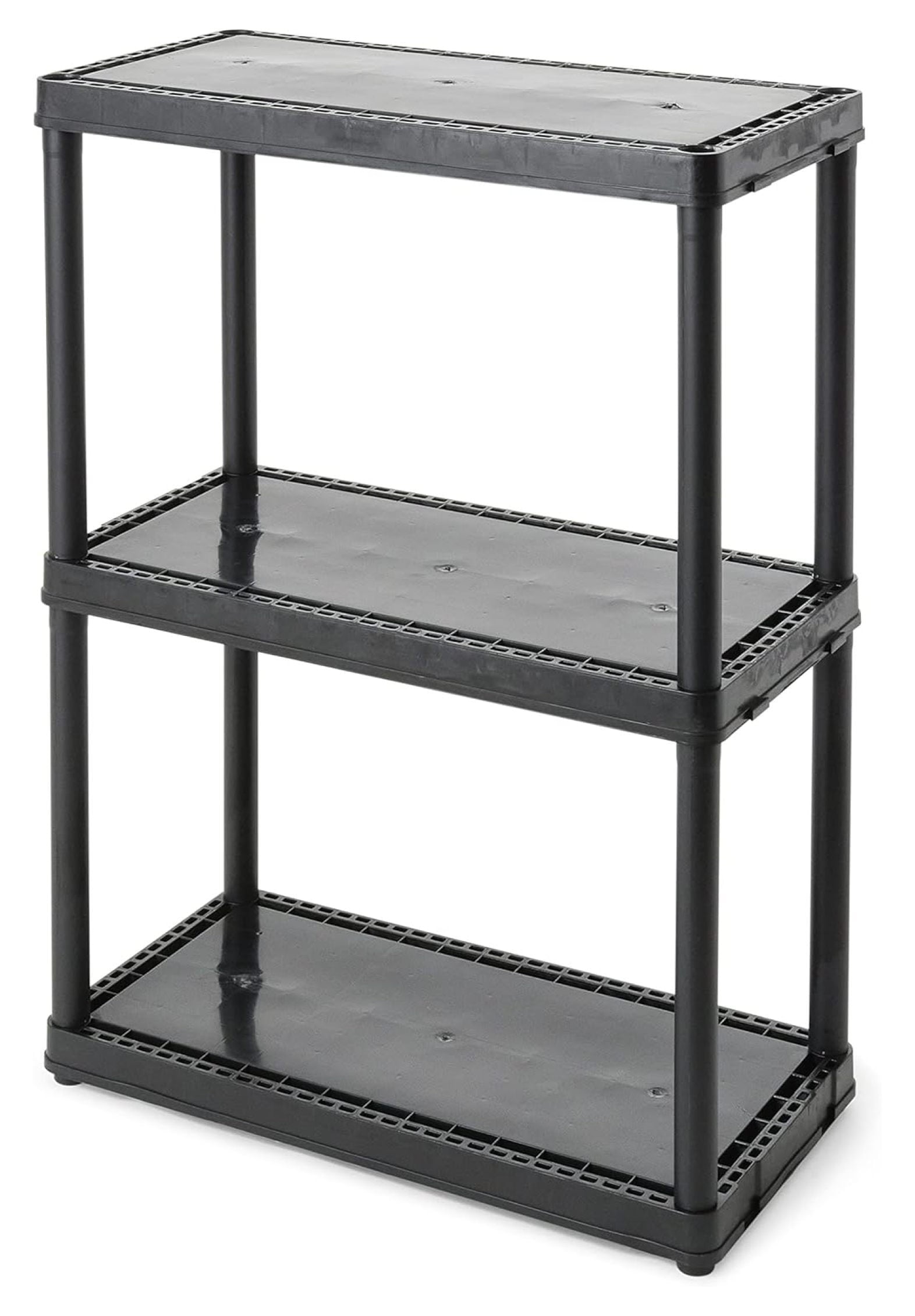 3 Shelf Knect-A-Shelf Ventilated Light Duty Storage Unit Organizer System for Home, Garage, Basement, and Laundry, White