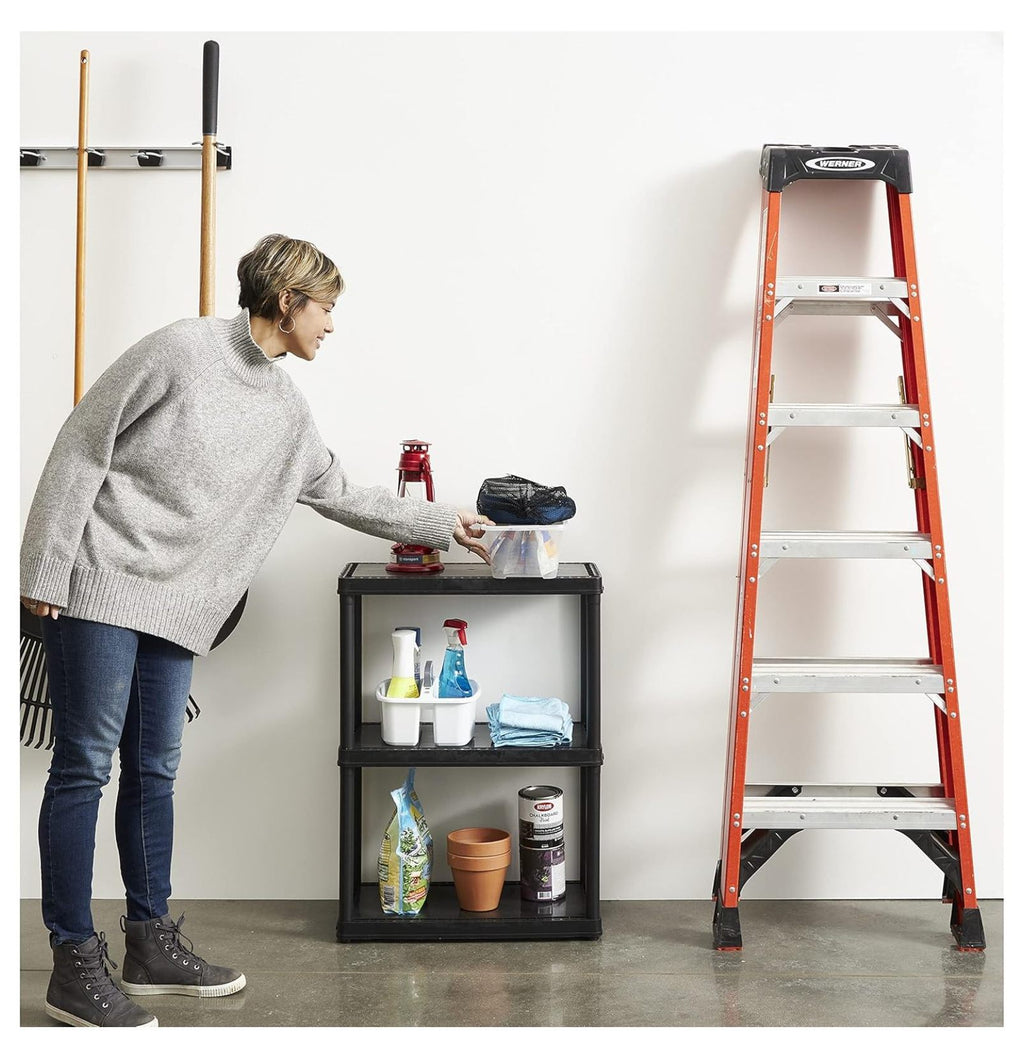 3 Shelf Knect-A-Shelf Ventilated Light Duty Storage Unit Organizer System for Home, Garage, Basement, and Laundry, White