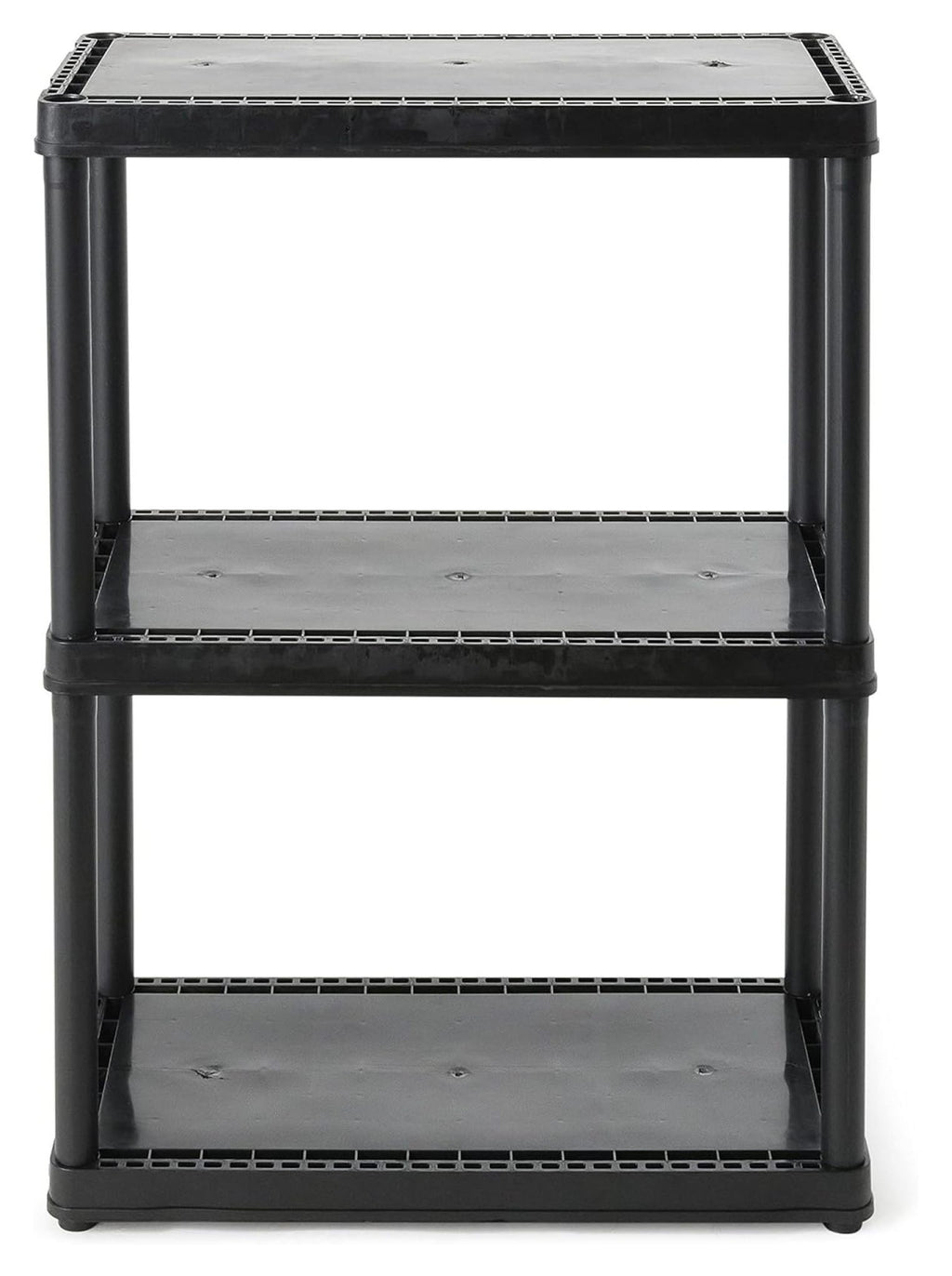 3 Shelf Knect-A-Shelf Ventilated Light Duty Storage Unit Organizer System for Home, Garage, Basement, and Laundry, White