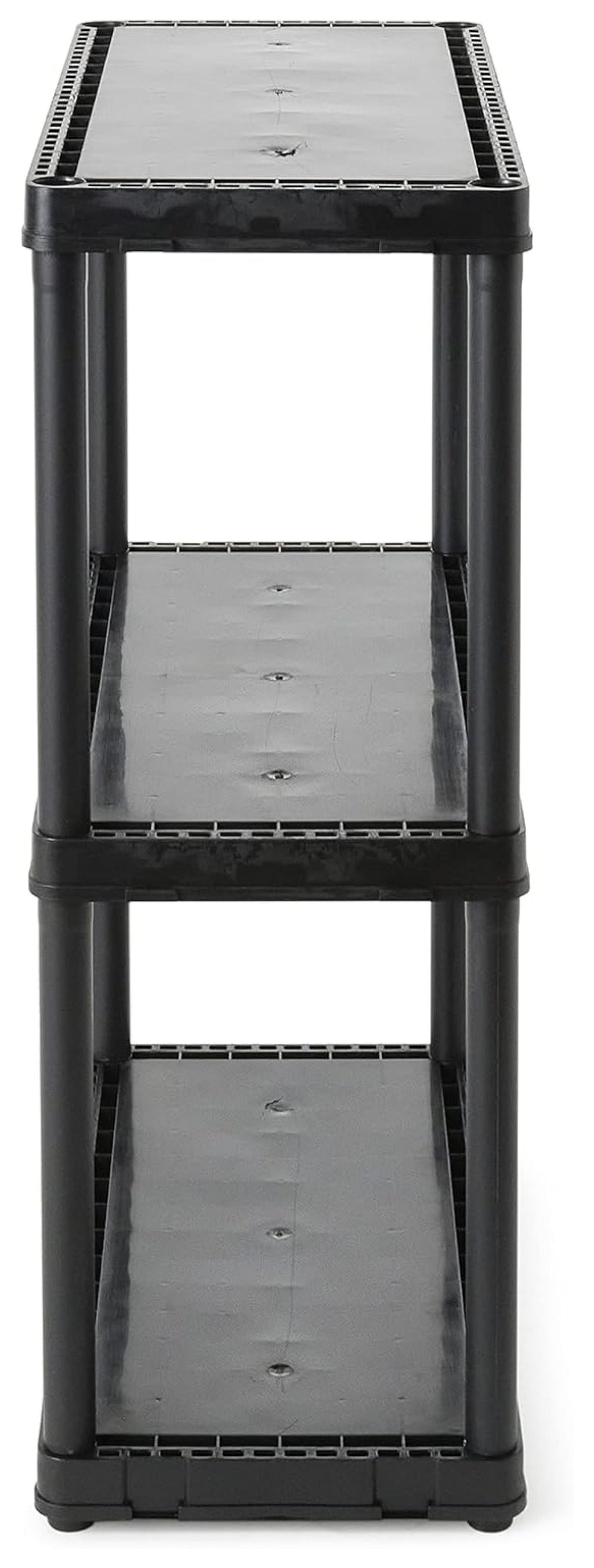 3 Shelf Knect-A-Shelf Ventilated Light Duty Storage Unit Organizer System for Home, Garage, Basement, and Laundry, White