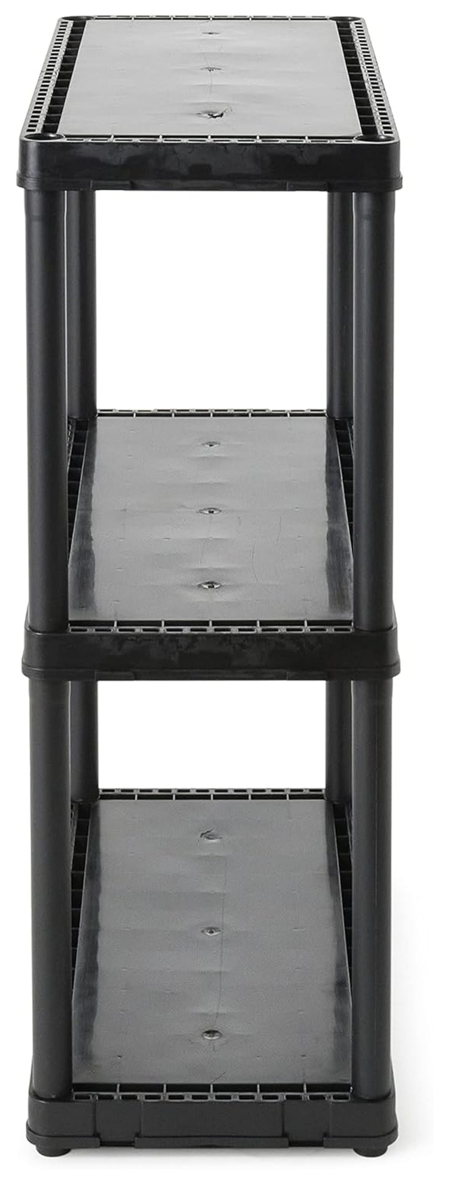 3 Shelf Knect-A-Shelf Ventilated Light Duty Storage Unit Organizer System for Home, Garage, Basement, and Laundry, White