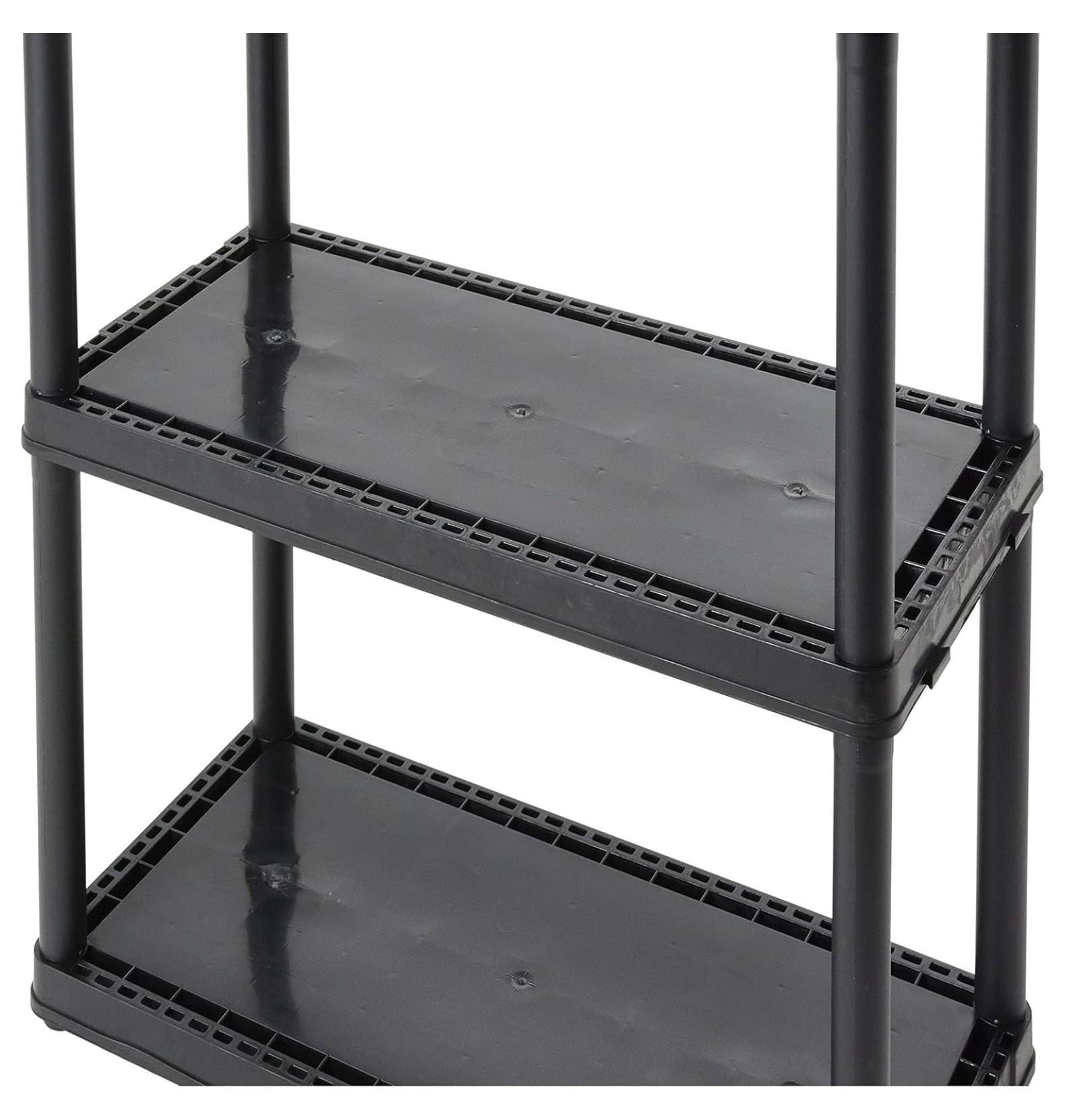 3 Shelf Knect-A-Shelf Ventilated Light Duty Storage Unit Organizer System for Home, Garage, Basement, and Laundry, White