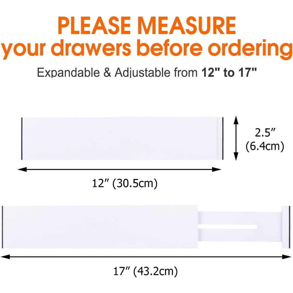 Bamboo Drawer Dividers,12-17" Adjustable Kitchen Drawer Organizer for Clothes,4 Pack Expandable Drawer Organization Separators for Bedroom,Bathroom,Dresser and Office,Natural