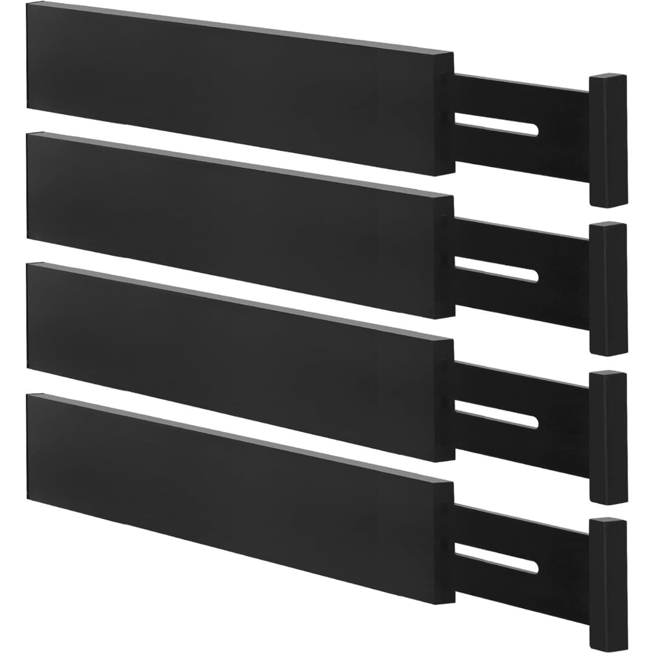 Bamboo Drawer Dividers,12-17" Adjustable Kitchen Drawer Organizer for Clothes,4 Pack Expandable Drawer Organization Separators for Bedroom,Bathroom,Dresser and Office,Natural