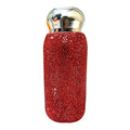 Red Insulated Water Bottle, Stainless Steel, Full Rhinestone Embellishment, Small Size, Portable, Holiday Present, 1 Pc