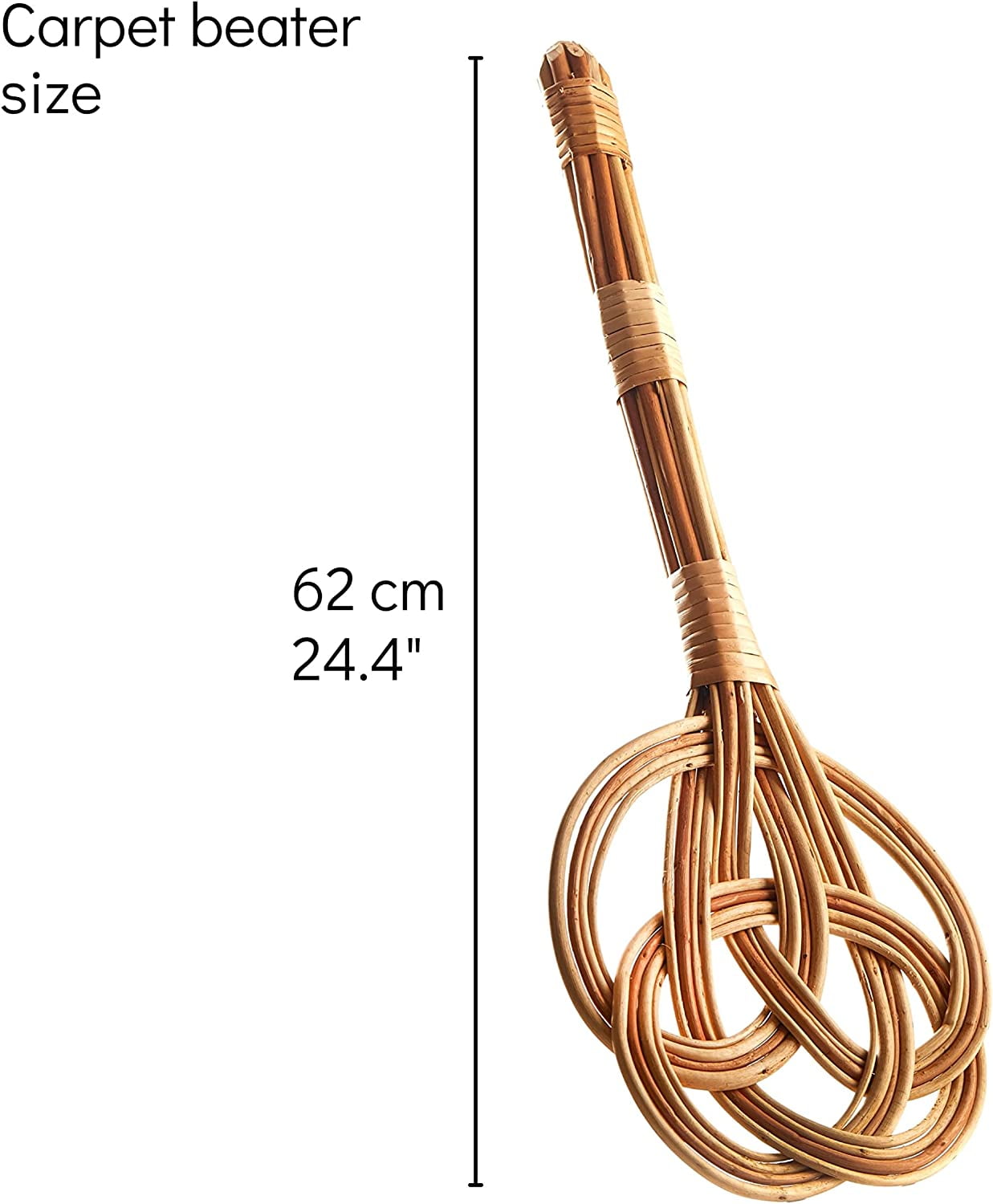 Carpet and Rug Beater, Rattan Carpet Beater, Manual Rug Beater Rattan Paddle, Durable Handmade Dust Beater, Must Have for Pet Owners