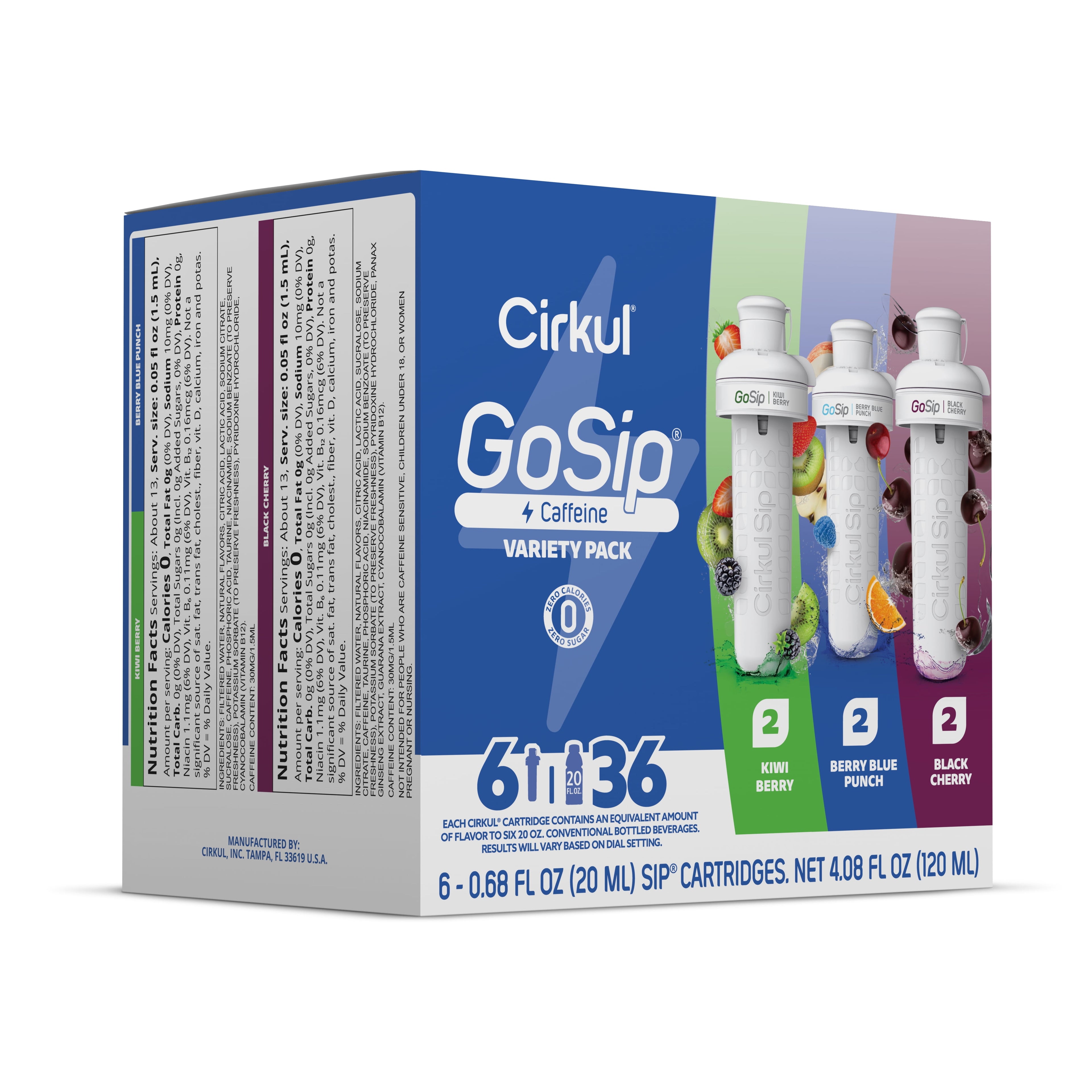 Flavor Cartridge Variety Pack, 6-Pack (2 Berry Blue Punch, 2 Kiwi Berry, 2 Black Cherry)