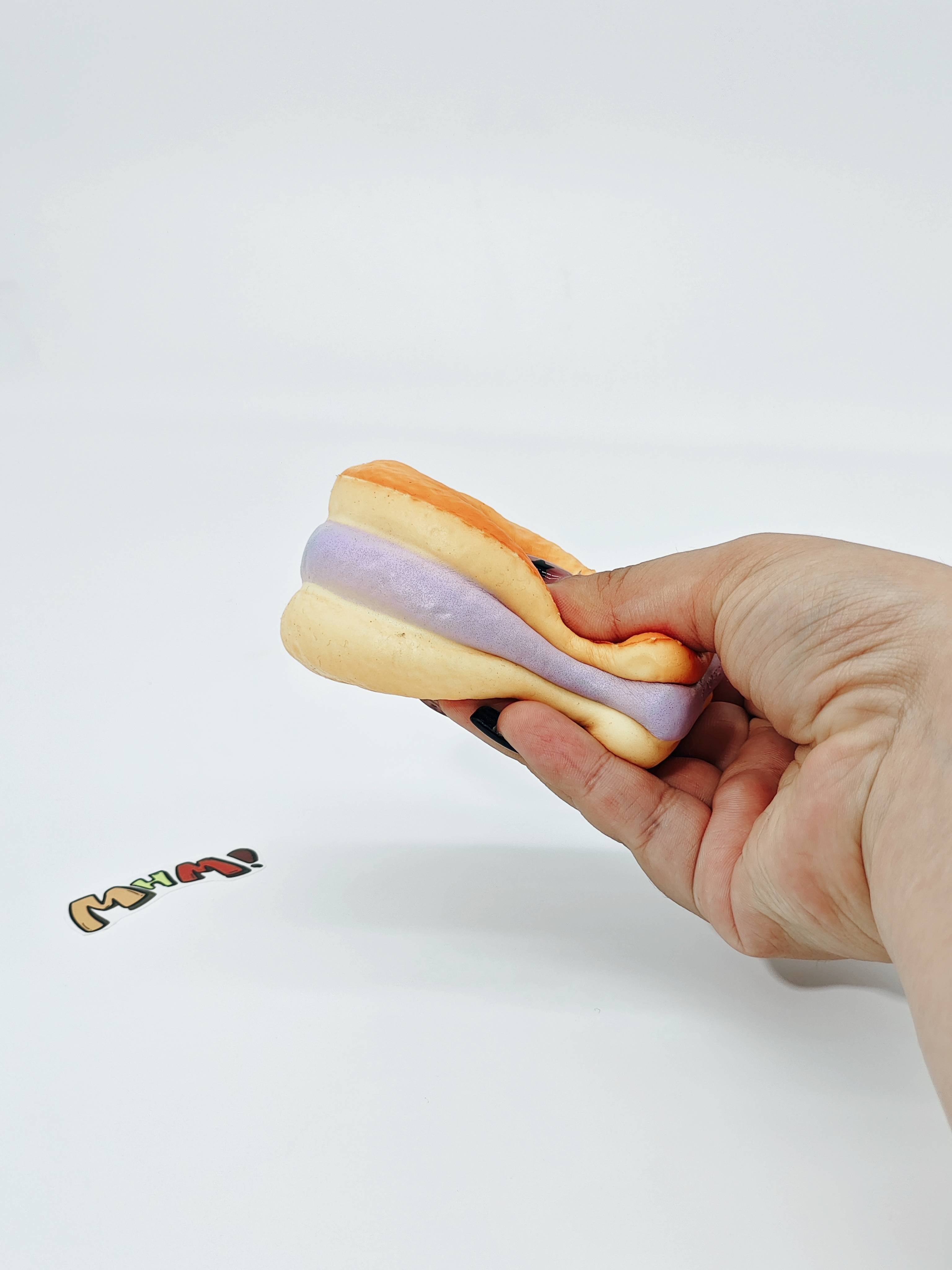 🐟 Purple Filling Fish Cake Squishy | Snack Themed Slow Rising Stress Relief Toy