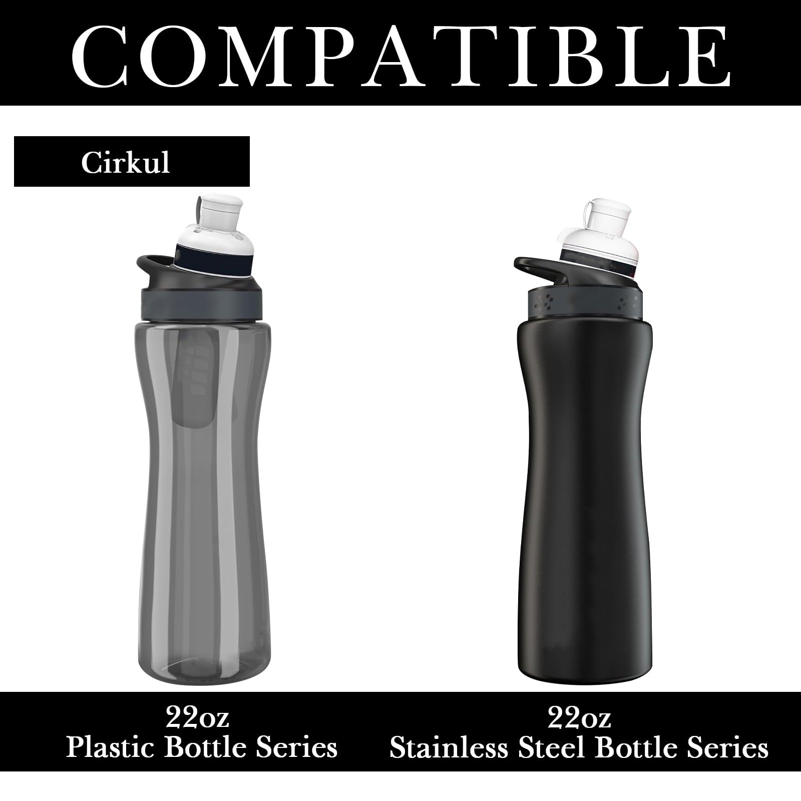 2 Pack Water Bottle Boot Compatible with  Plastic/Stainless Steel Bottle 22oz Series , Silicone Anti-Slip Bottle Bottom Sleeve Bumper Protector (Black)