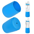 2 Pack Water Bottle Boot Compatible with  Plastic/Stainless Steel Bottle 22oz Series, Silicone Anti-Slip Bottle Bottom Sleeve Bumper Protector (Blue)