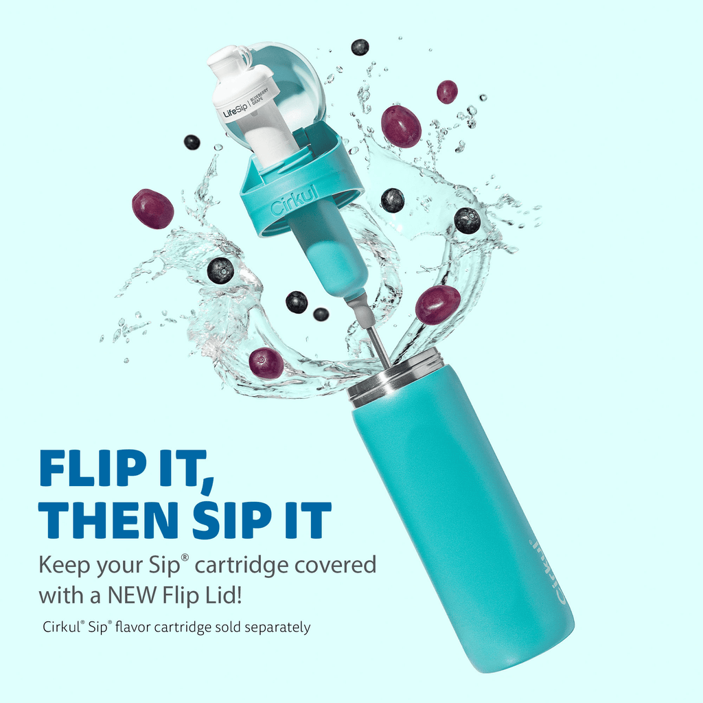 26oz StrawSip Flip Water Bottle, Stainless Steel, Double Wall Insulated, Pacific (Blue)