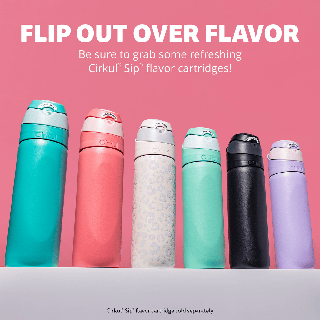 26oz StrawSip Flip Water Bottle, Stainless Steel, Double Wall Insulated, Pacific (Blue)