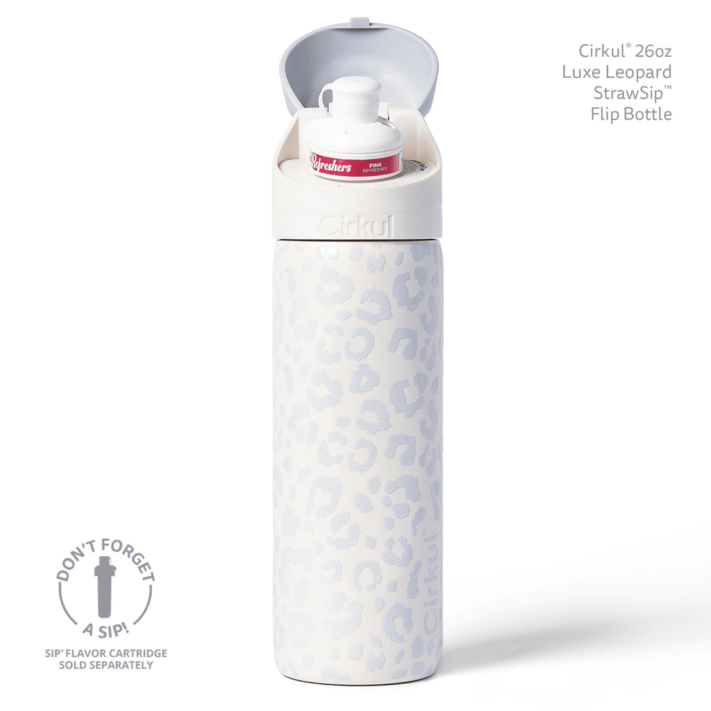 26oz StrawSip Flip Water Bottle, Stainless Steel, Double Wall Insulated, Pacific (Blue)
