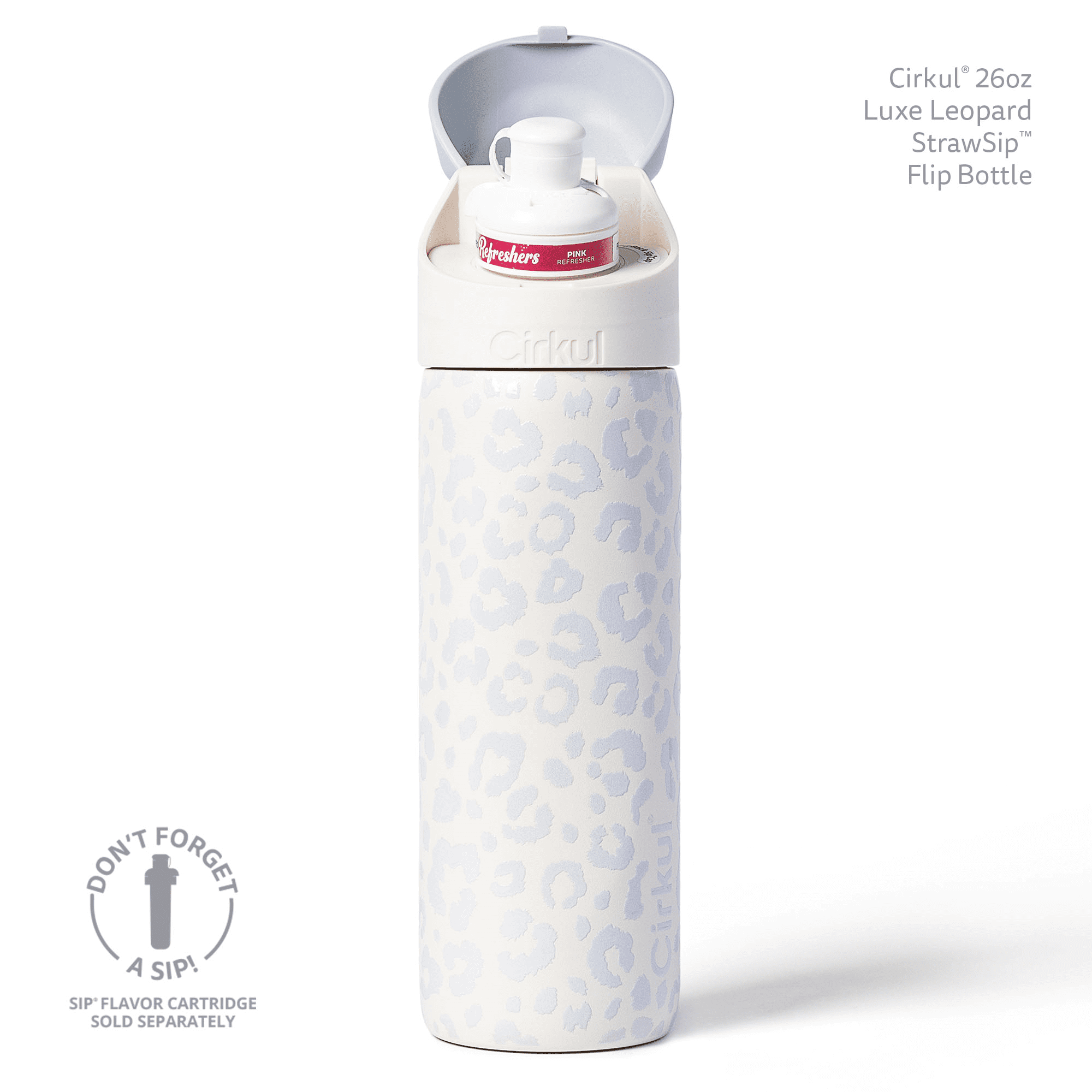 26oz StrawSip Flip Water Bottle, Stainless Steel, Double Wall Insulated, Pacific (Blue)