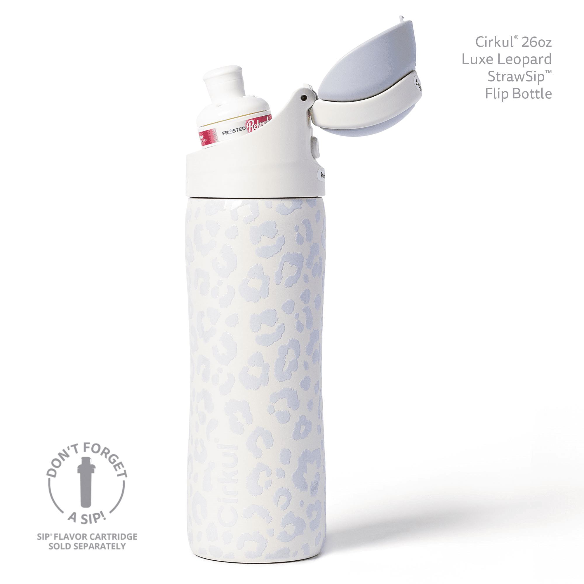 26oz StrawSip Flip Water Bottle, Stainless Steel, Double Wall Insulated, Pacific (Blue)