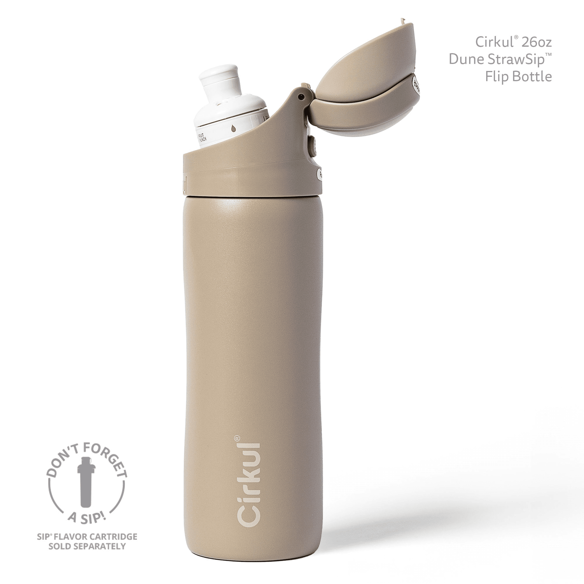 26oz StrawSip Flip Water Bottle, Stainless Steel, Double Wall Insulated, Pacific (Blue)