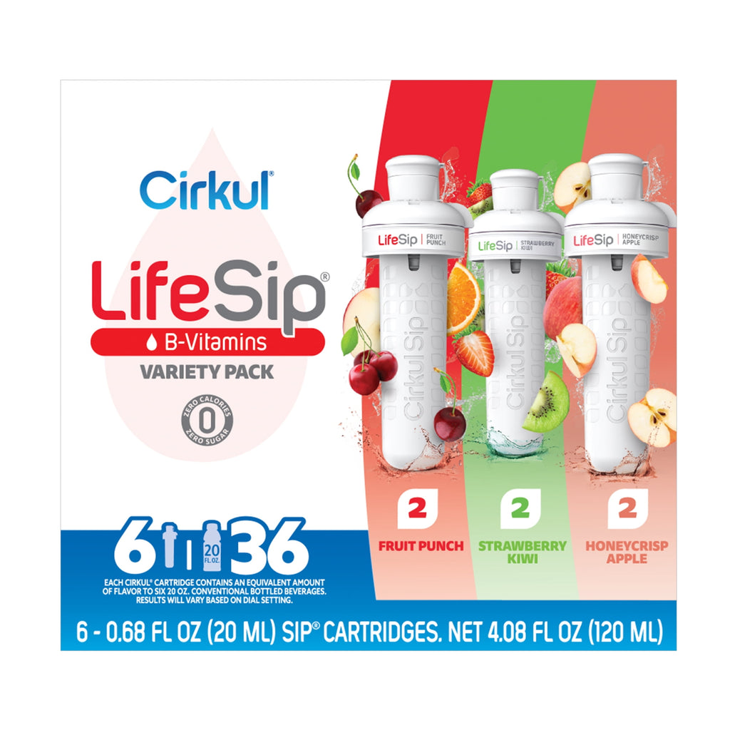 (4 pack)   Flavor Cartridge Variety Pack, Drink Mix, 6-Pack (2 Fruit Punch, 2 Strawberry Kiwi, &amp; 2 Honeycrisp Apple)