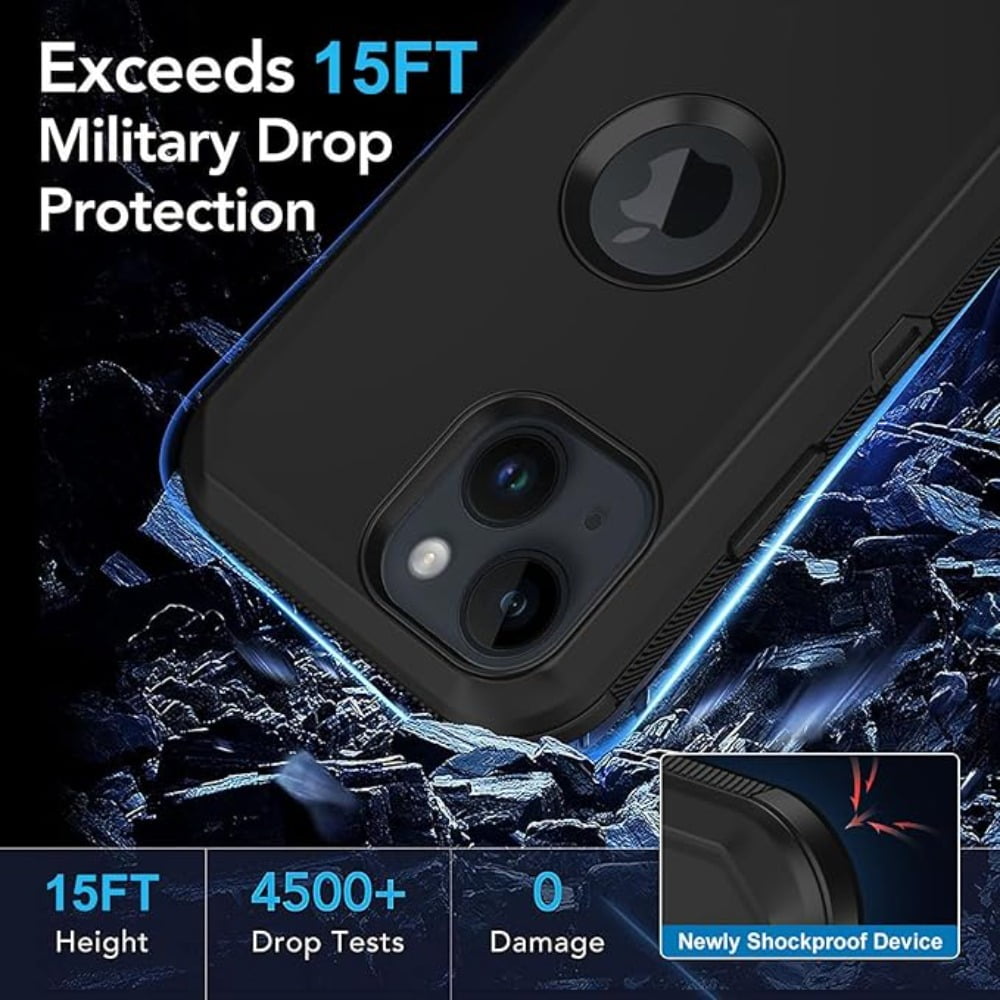 Heavy Shockproof Cover for iPhone 13/14 Case 3 Layer Shatter Resistant Rugged Case