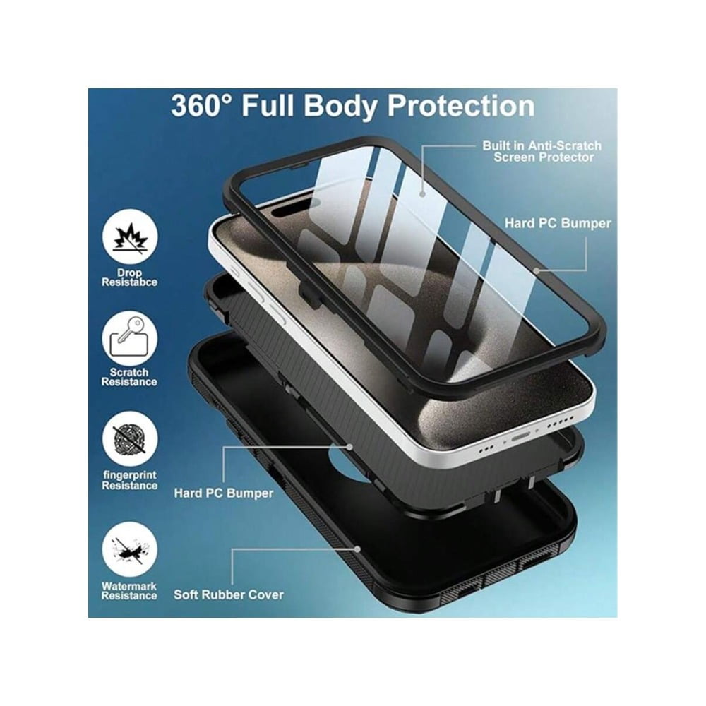 Heavy Shockproof Cover for iPhone 13/14 Case 3 Layer Shatter Resistant Rugged Case