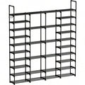 4 Row 10 Tiers Extra Large Shoe Rack Big Tall Metal Shoe Shelf Heavy Duty Organizer for Closet Entryway Boot Rack Storage Stackable Stand for Garage Black