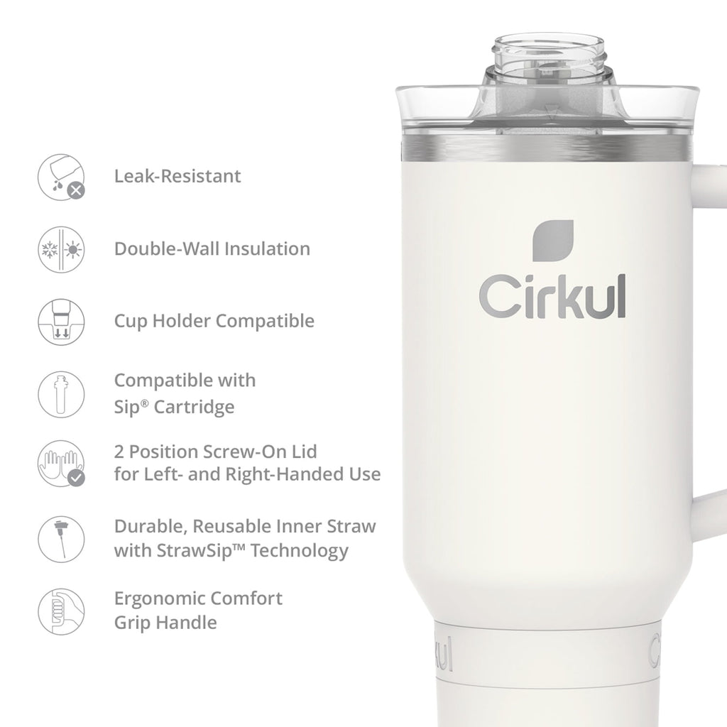 40oz. All-Day StrawSip™ Tumbler, Double-Wall Insulated Stainless Steel Tumbler with Handle, Pearl