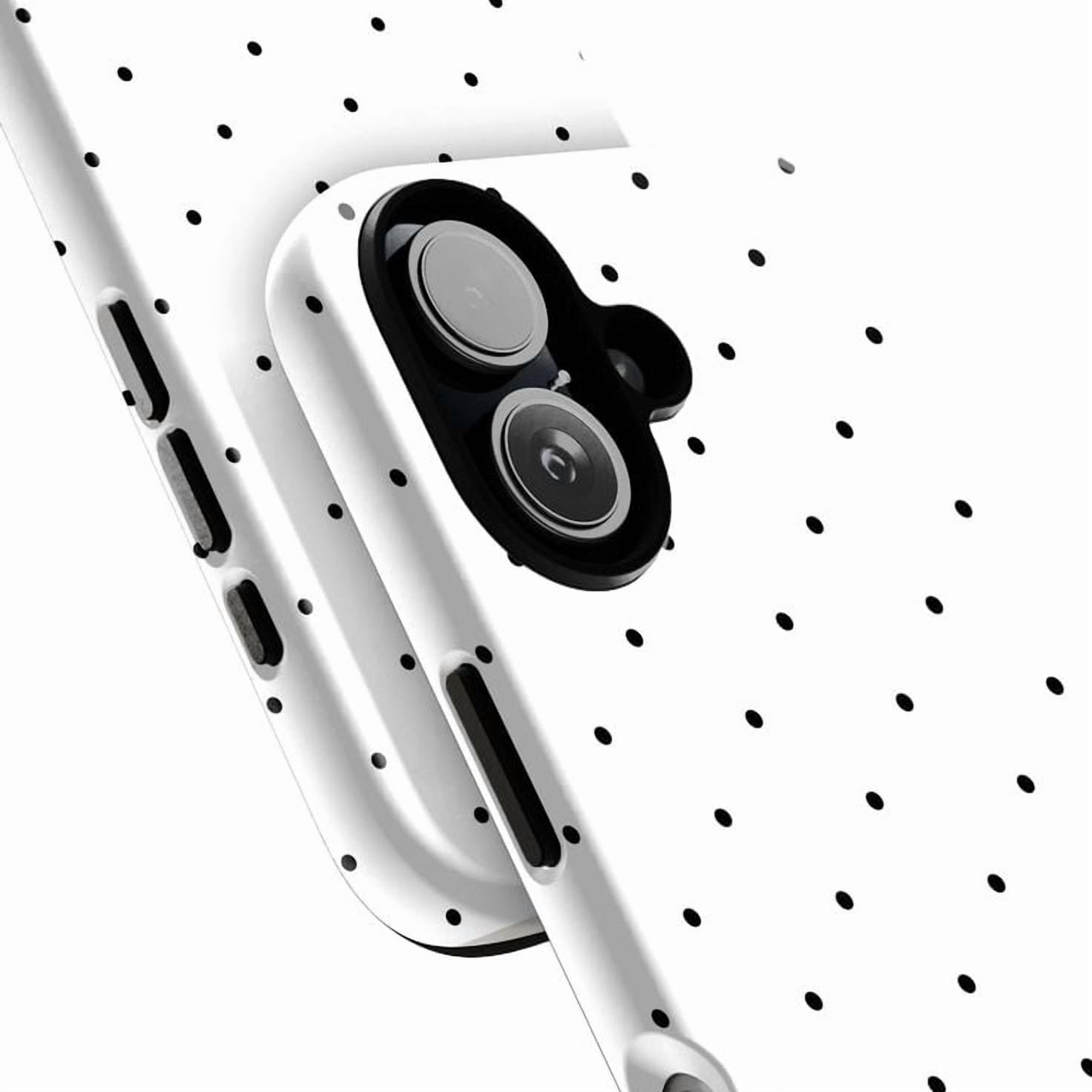 Chic Black Polka Dot Phone Case on White, Retro Dotted Design for iPhone 16, 15, 14, 13, 12, 11 Plus Pro Max Mini