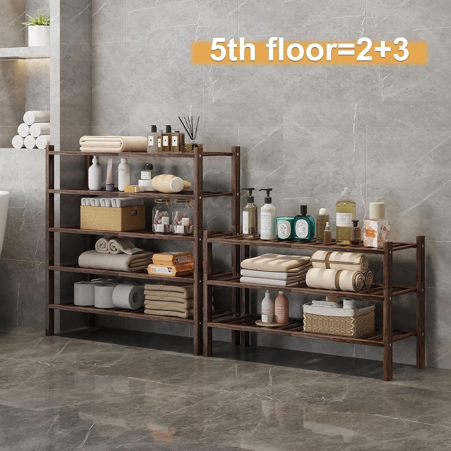 Bamboo Shoe Rack Organizer for Closet and Entryway - Space-Saving Narrow Shoe Stand - Versatile Shoe Holder for Door or Closet Shelf, Garage Bedroom can Freely Stack DIY Small Shoe Racks 3 Tier