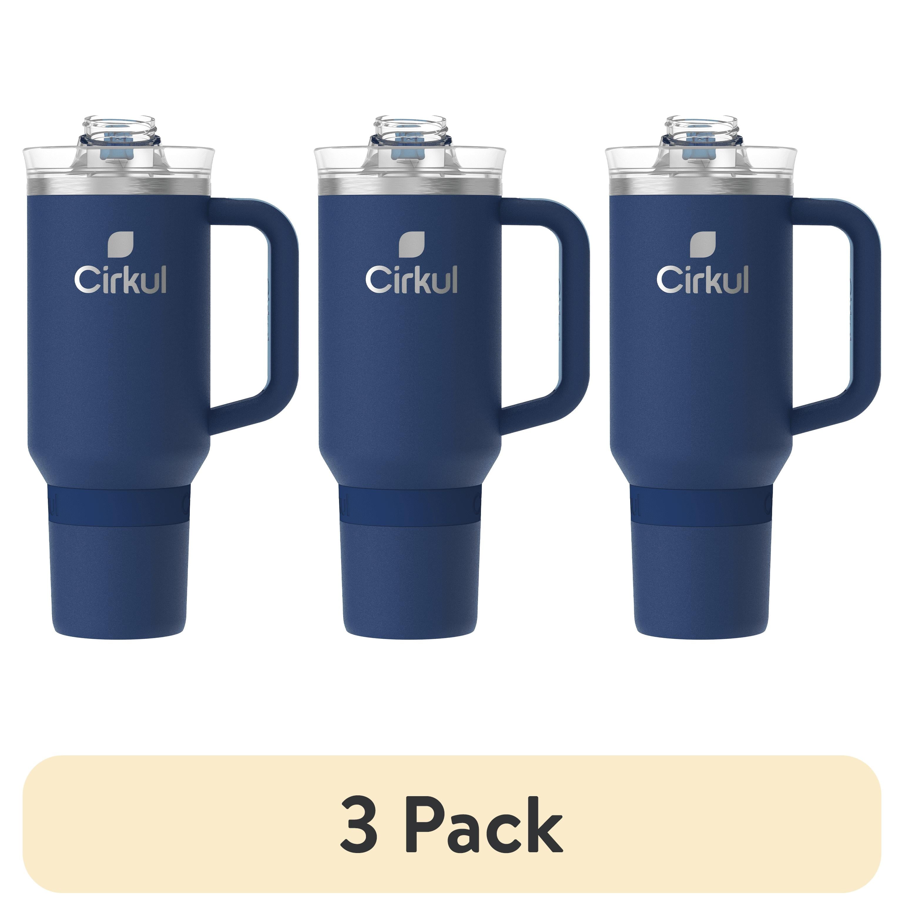 (3 pack)  40oz All-Day StrawSip Double-Wall Insulated Stainless Steel Tumbler with Handle, Midnight Blue (Dark Blue)