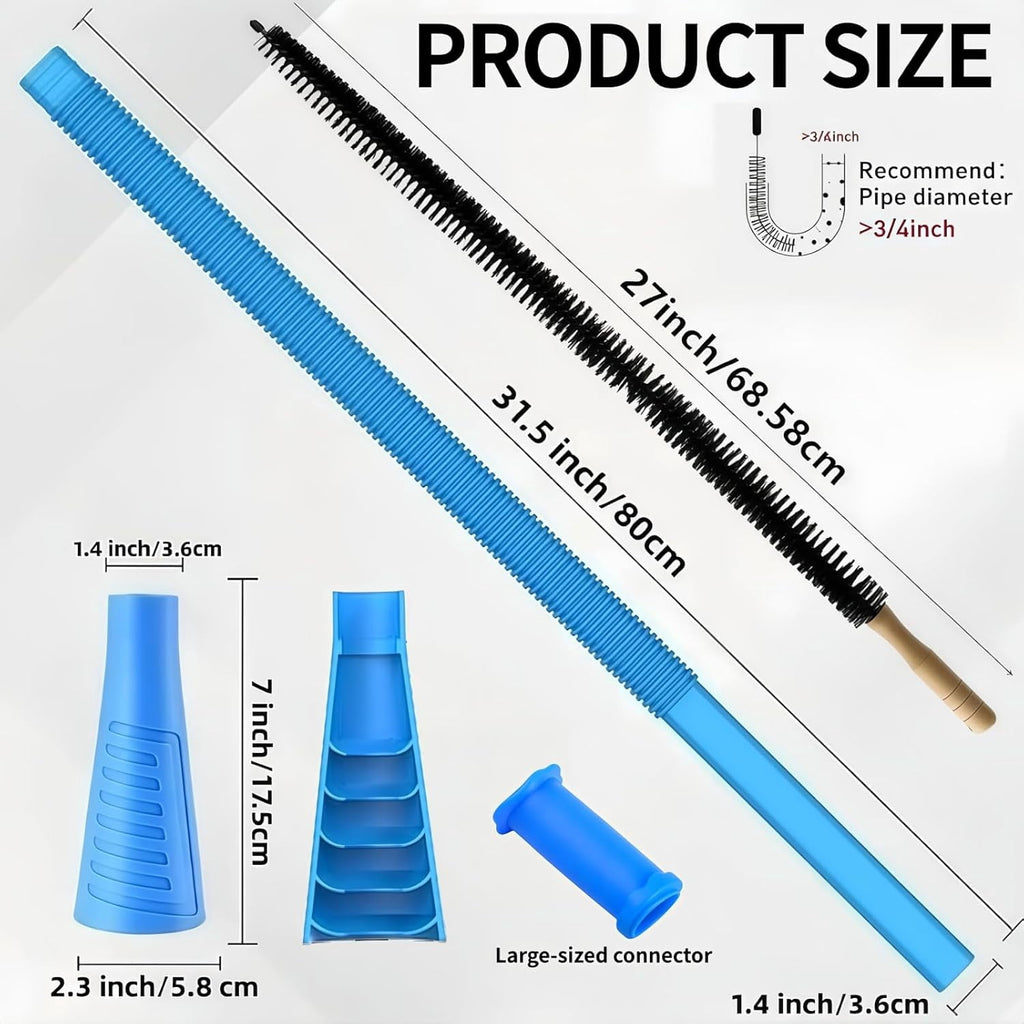 Dryer Vent Cleaner Kit - Universal Vacuum Hose Attachment &amp; Lint Brush,  Fit Most Vacuums for Dryer, Effectively Clean Clogged Dryer Ducts, Refrigerator Coils &amp; Behind Appliances