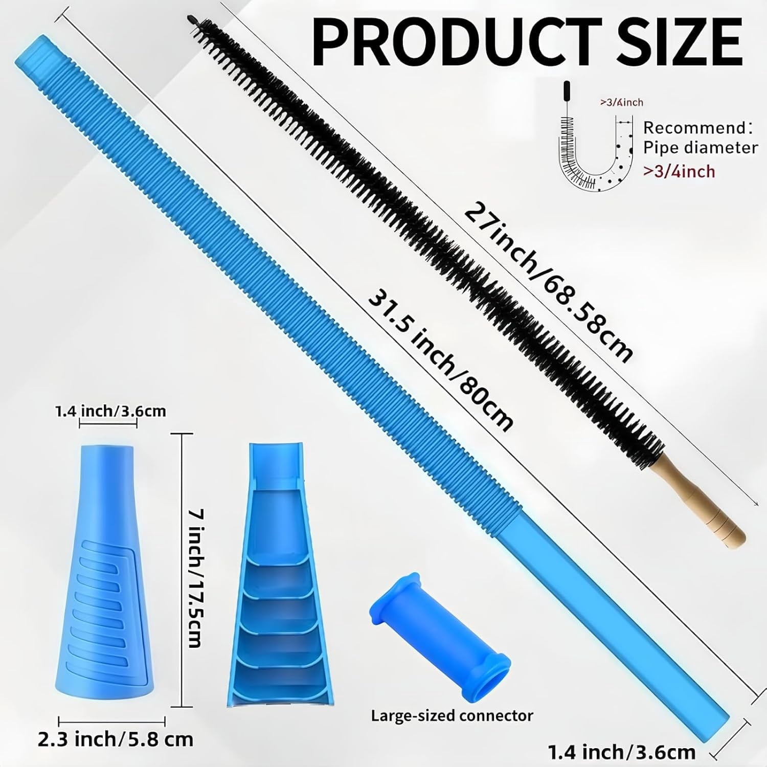 Dryer Vent Cleaner Kit - Universal Vacuum Hose Attachment &amp; Lint Brush,  Fit Most Vacuums for Dryer, Effectively Clean Clogged Dryer Ducts, Refrigerator Coils &amp; Behind Appliances