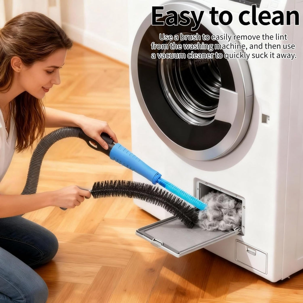 Dryer Vent Cleaner Kit - Universal Vacuum Hose Attachment &amp; Lint Brush,  Fit Most Vacuums for Dryer, Effectively Clean Clogged Dryer Ducts, Refrigerator Coils &amp; Behind Appliances