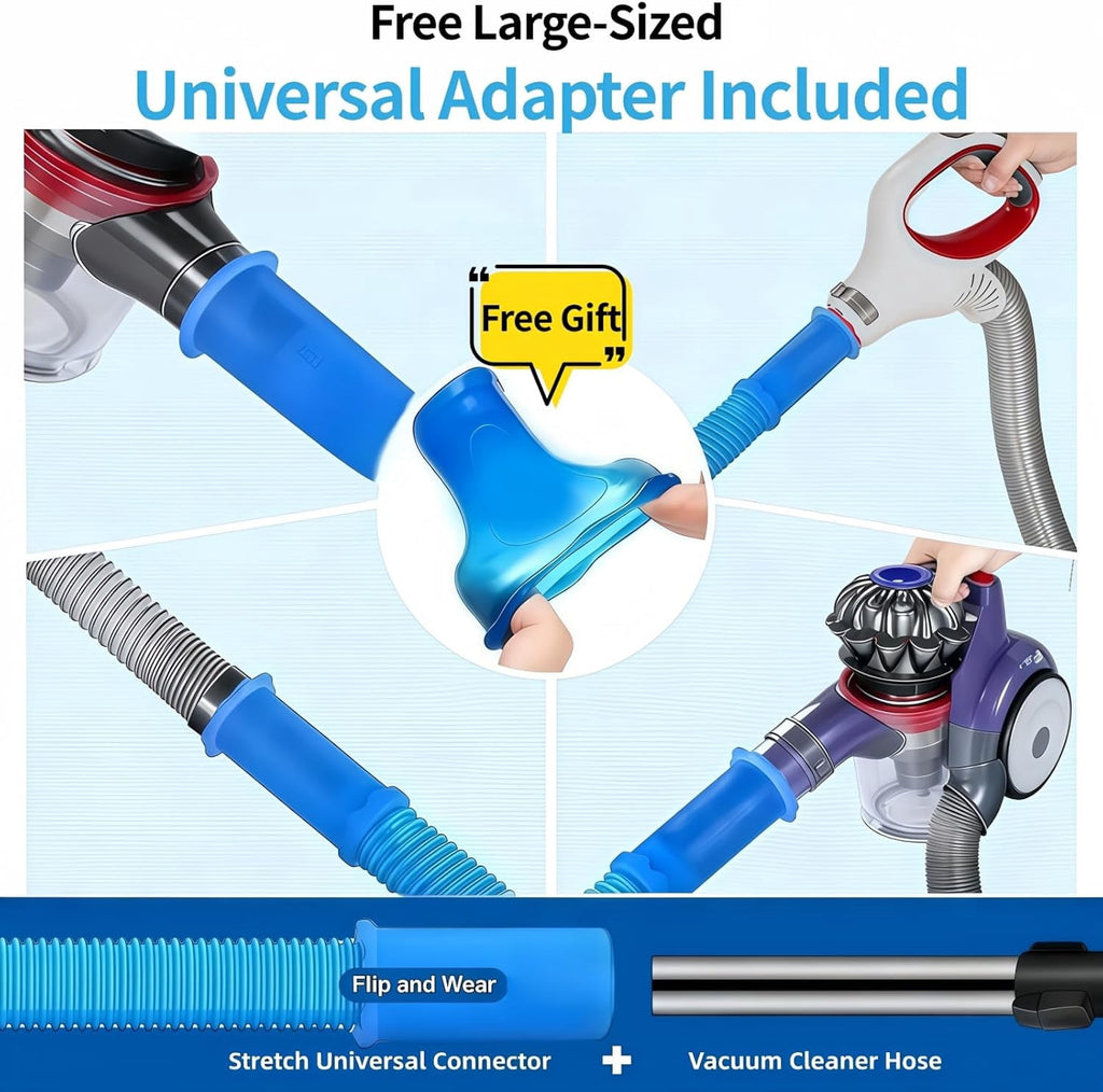 Dryer Vent Cleaner Kit - Universal Vacuum Hose Attachment &amp; Lint Brush,  Fit Most Vacuums for Dryer, Effectively Clean Clogged Dryer Ducts, Refrigerator Coils &amp; Behind Appliances
