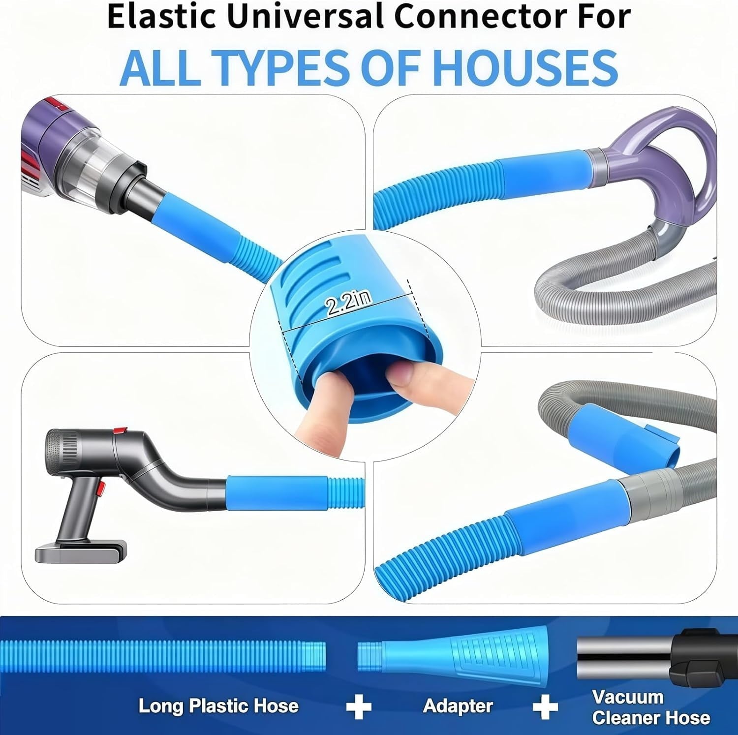 Dryer Vent Cleaner Kit - Universal Vacuum Hose Attachment &amp; Lint Brush,  Fit Most Vacuums for Dryer, Effectively Clean Clogged Dryer Ducts, Refrigerator Coils &amp; Behind Appliances