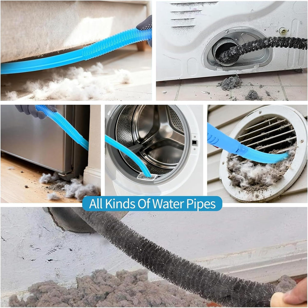 Dryer Vent Cleaner Kit - Universal Vacuum Hose Attachment &amp; Lint Brush,  Fit Most Vacuums for Dryer, Effectively Clean Clogged Dryer Ducts, Refrigerator Coils &amp; Behind Appliances