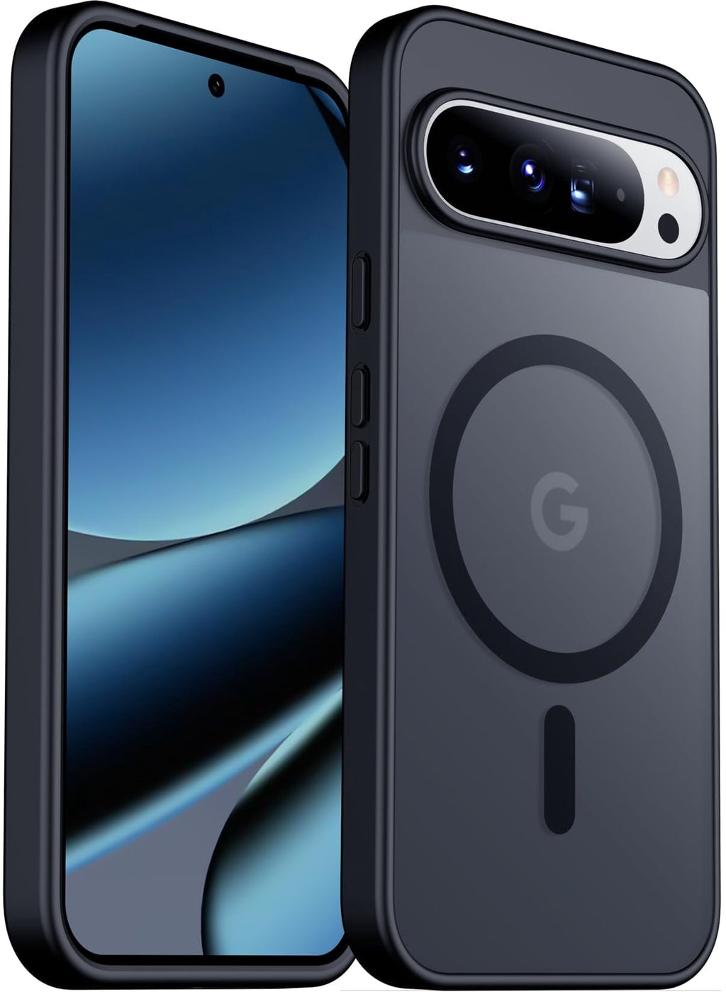 Magnetic for Google Pixel 10/Pixel 10 Pro Case, Military Grade Drop Protection Slim Translucent Matte Shockproof Anti-Fingerprint Phone Case for Pixel 10/10 Pro, Black