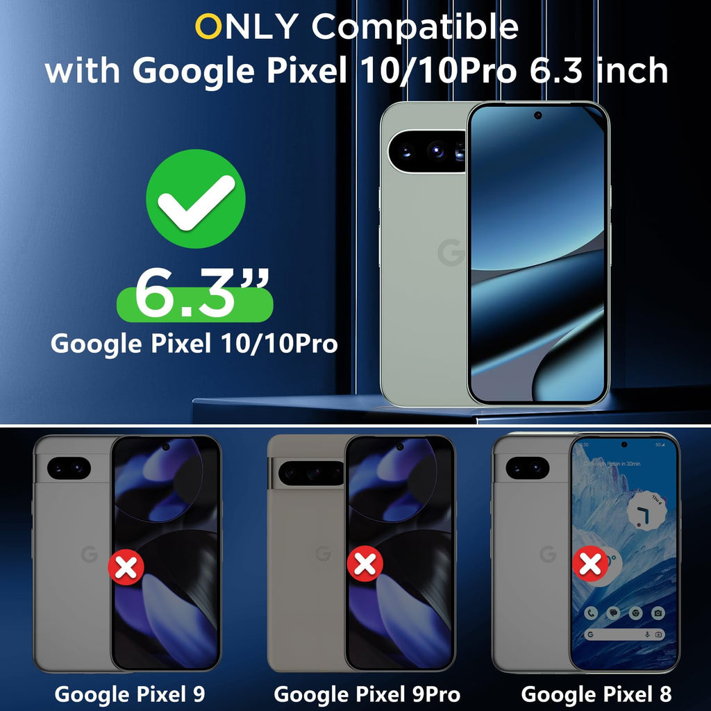 Magnetic for Google Pixel 10/Pixel 10 Pro Case, Military Grade Drop Protection Slim Translucent Matte Shockproof Anti-Fingerprint Phone Case for Pixel 10/10 Pro, Black